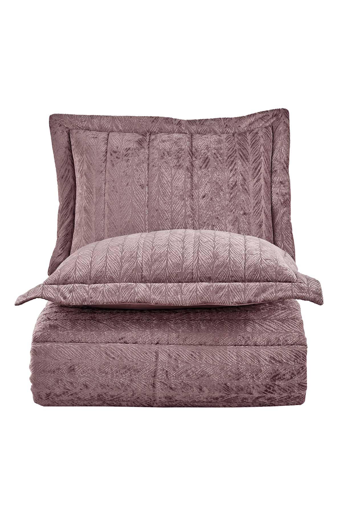 Velvet Kadife Comfort Set Modern Uyku Seti Tek Kişilik Gülkurusu 2 Parça - Elart Home