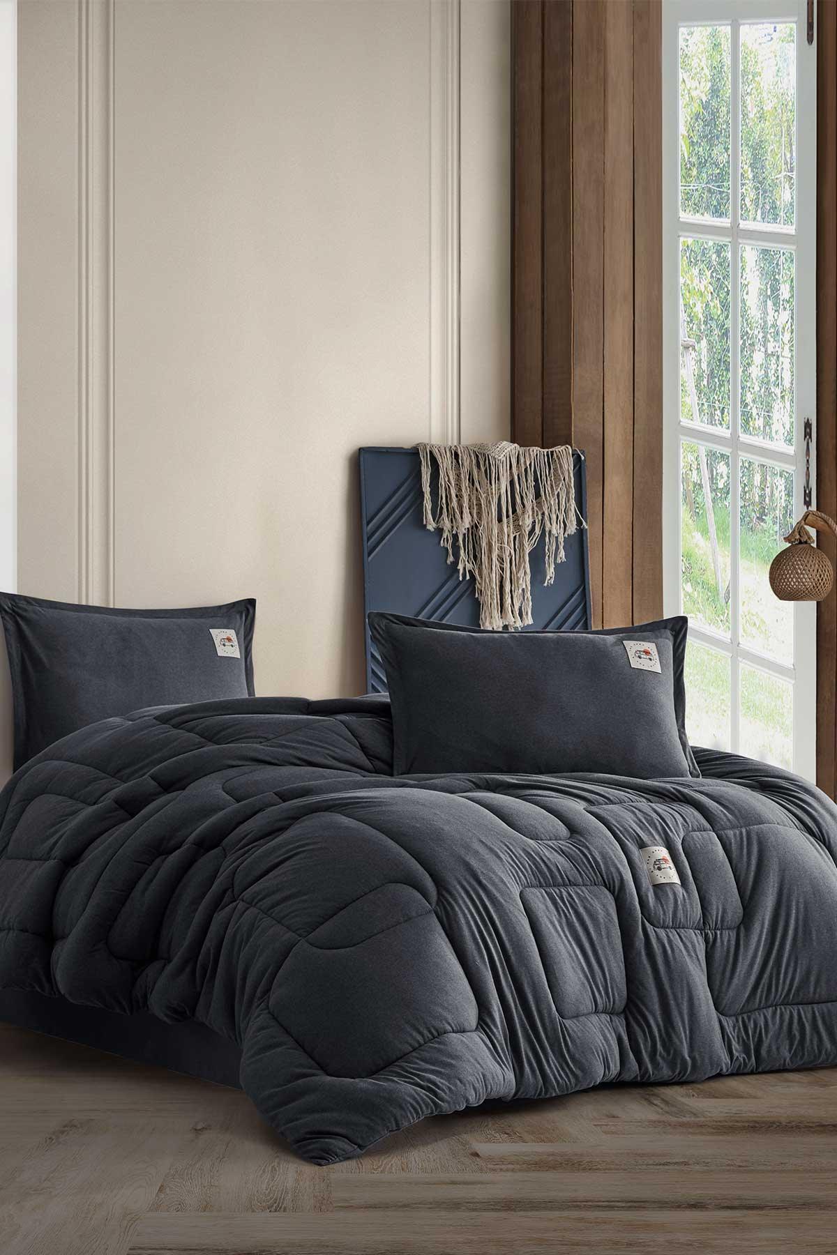 Kapsül Comfort Set Modern Uyku Seti Çift Kişilik Antrasit - Elart Home