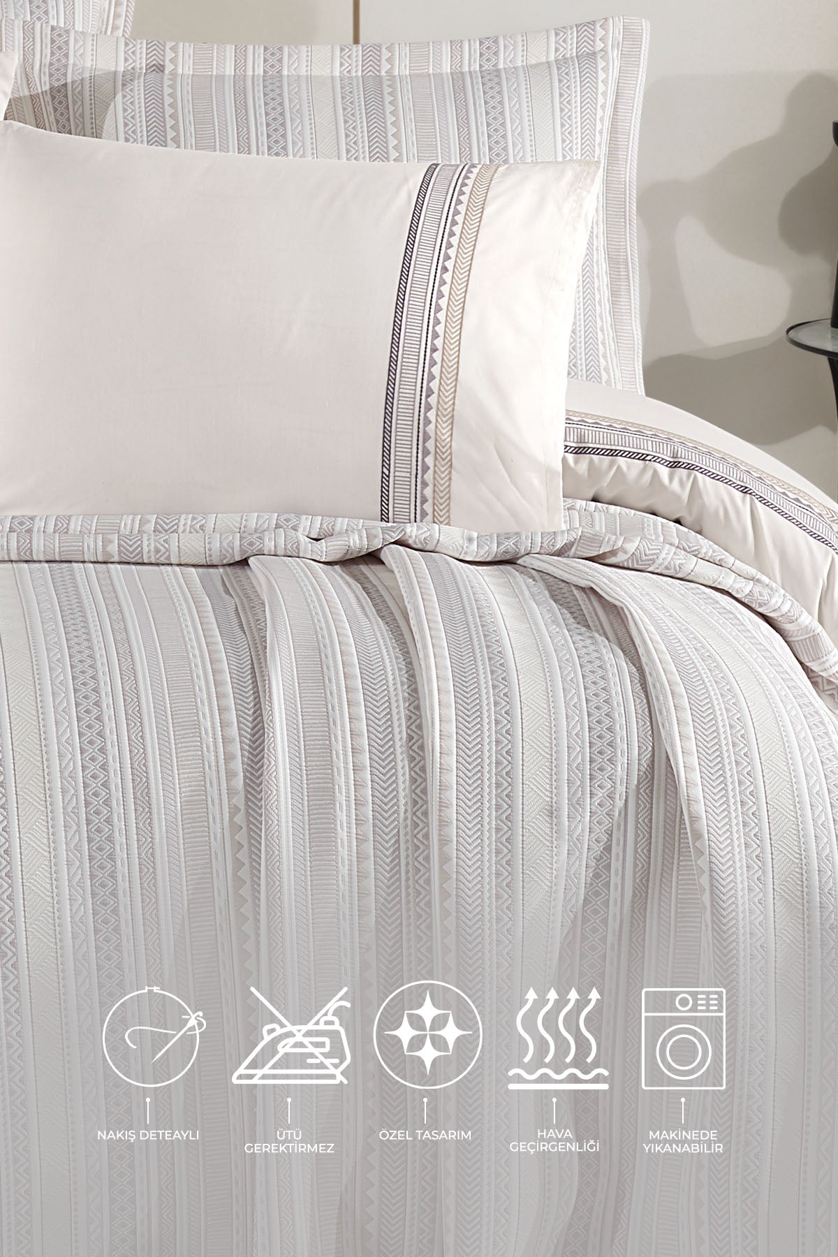 ELART Mellow Modern Çeyiz Paketi 7 Parça (240x250 cm) Gri