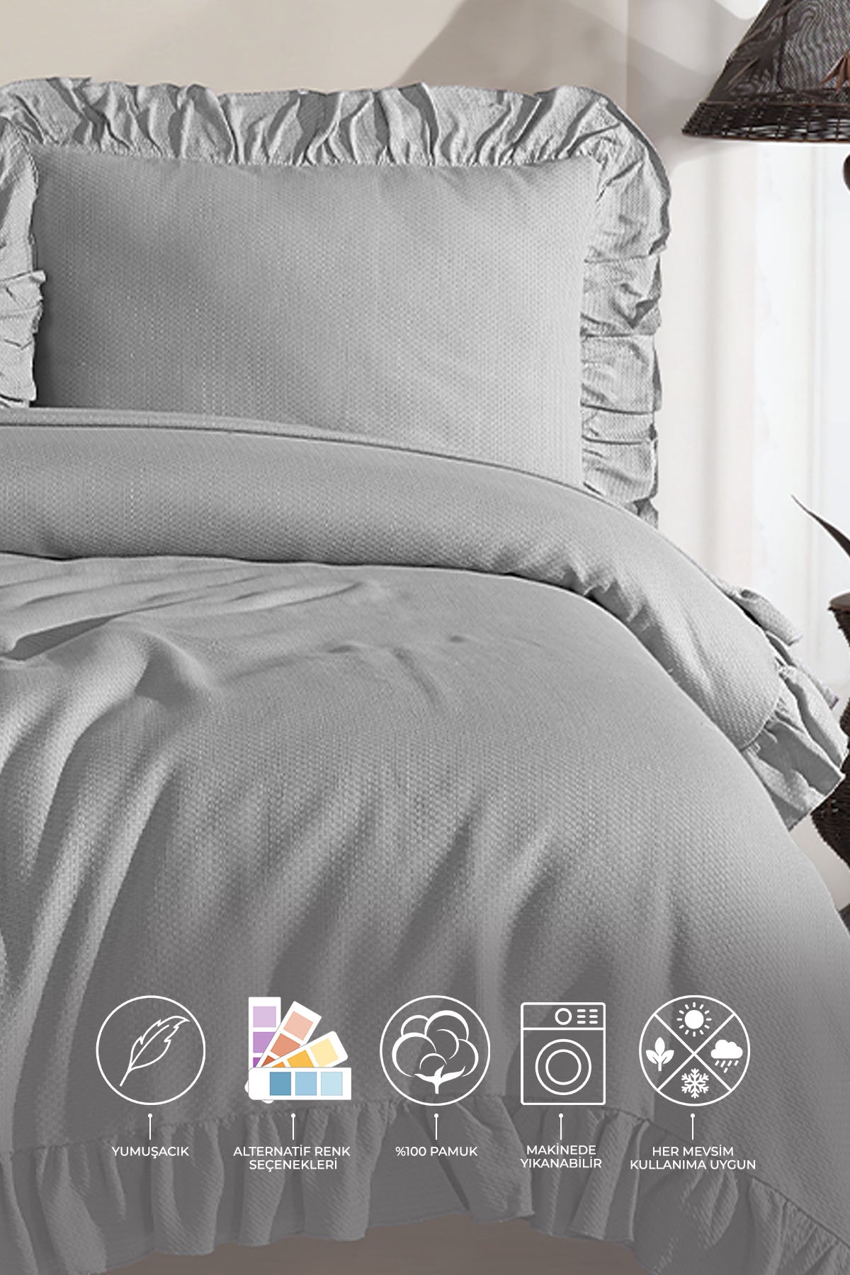 ELART Lily Yatak Seti (220x230 cm) Gri