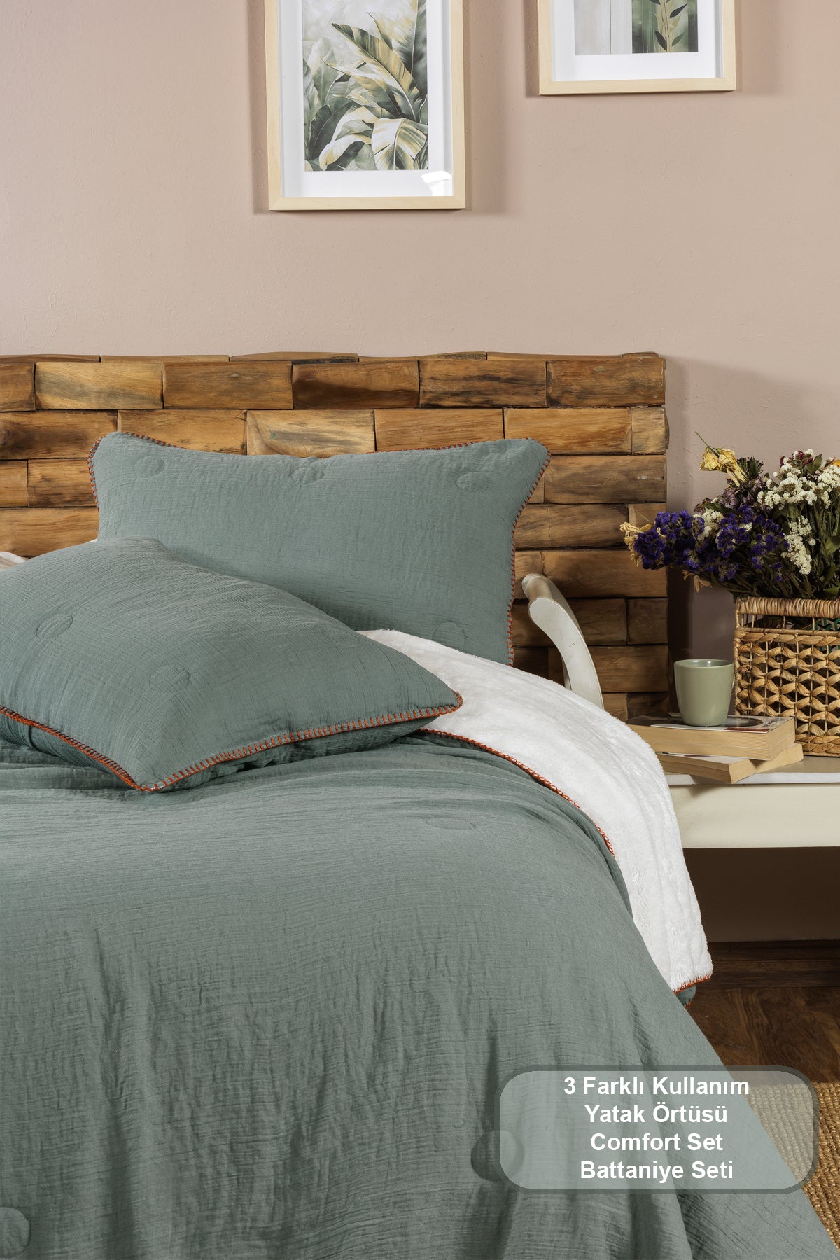 ELART Palermo Comfort Uyku Seti Tek Kişilik 2 Parça (160x220 cm) Yeşil