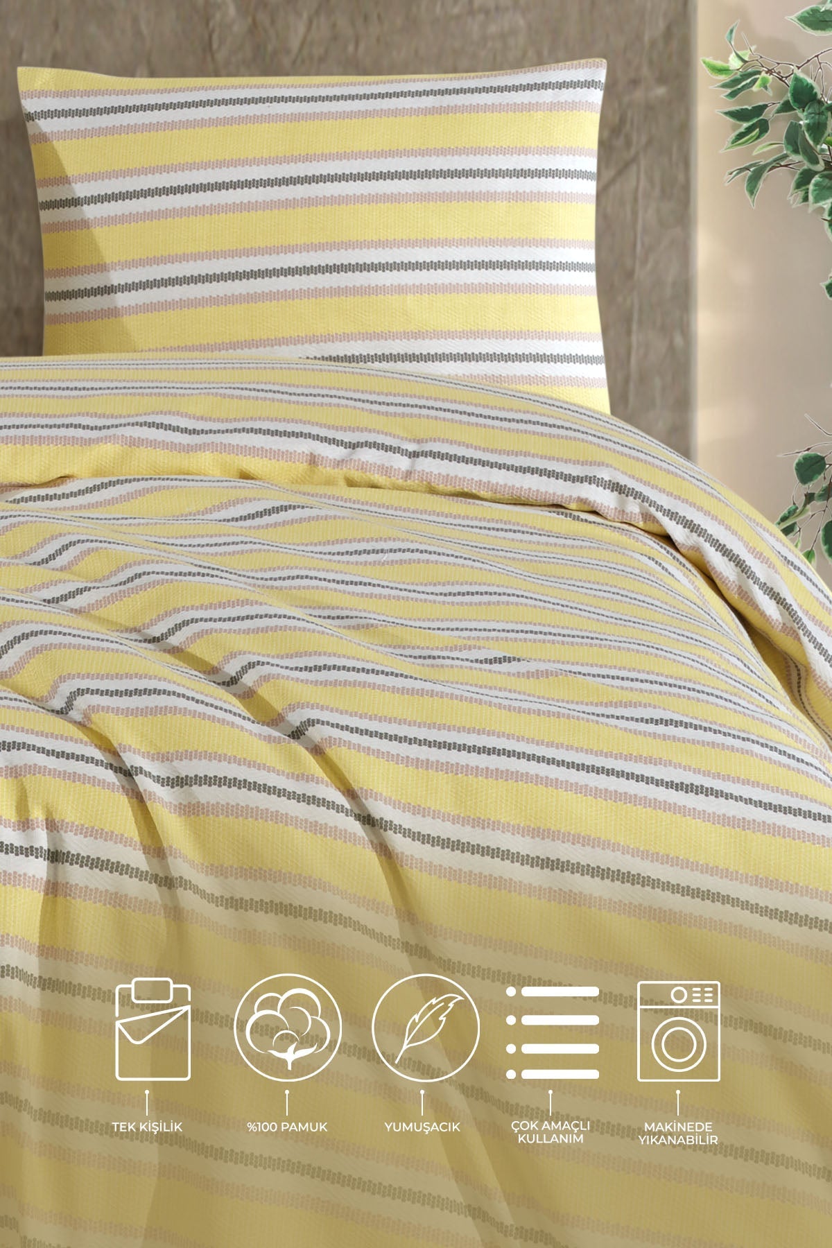 ELART Scatt Pike Tek Kişilik (160x220 cm) Ekru