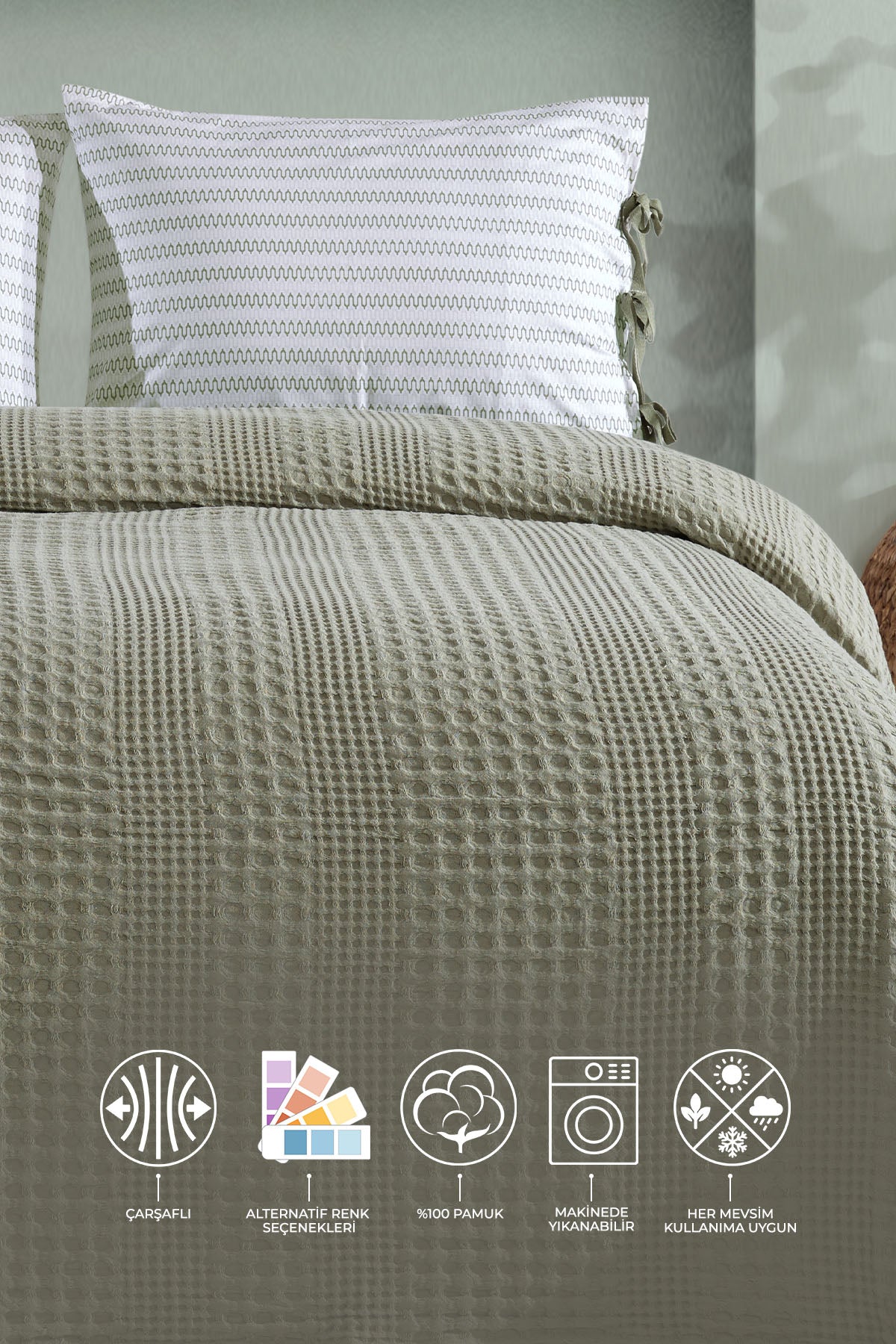 ELART Silvia Pike Takımı Çift Kişilik (220x240 cm) Yeşil