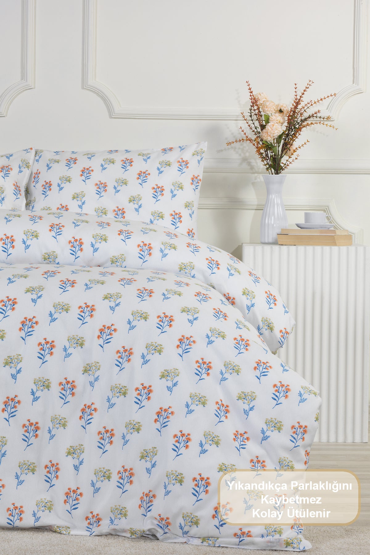 ELART Caren Nevresim Takımı Tek Kişilik Lastikli Çarşaf (160x220 cm) Hardal