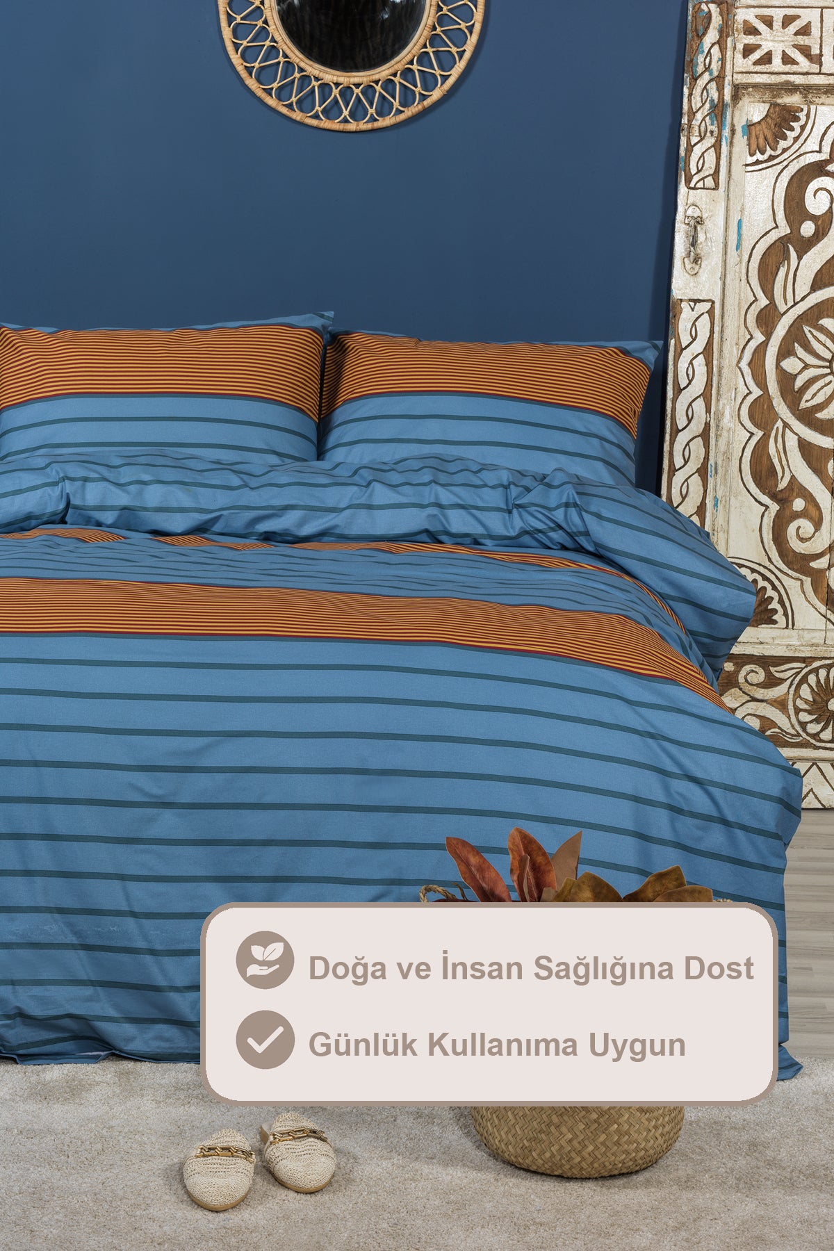 ELART Arden Nevresim Takımı Tek Kişilik %100 Pamuk Ranforce Lastikli Çarşaf (160x220 cm)