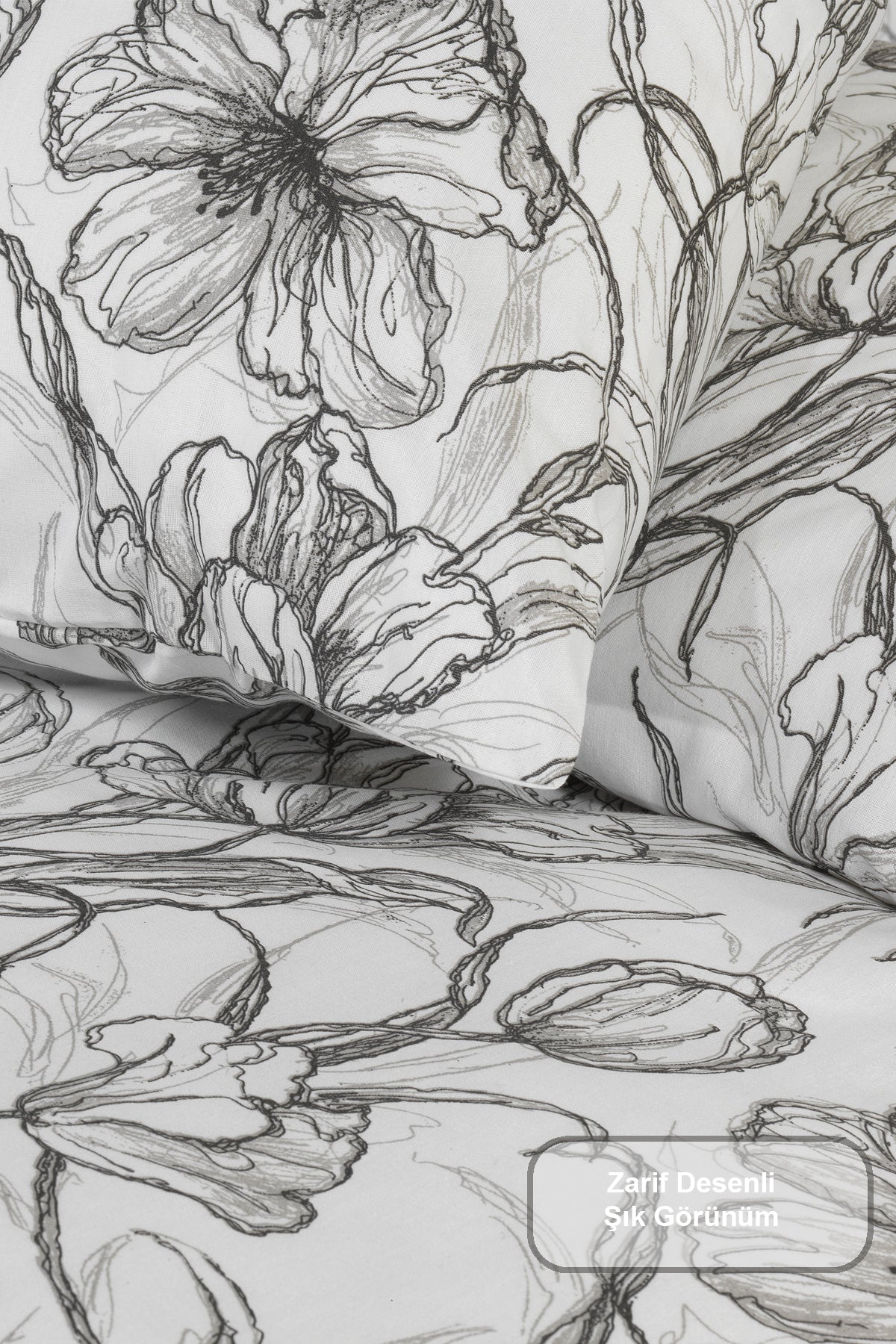 ELART Line Art Nevresim Takımı Çift Kişilik Lastikli Çarşaf (200x220 cm)