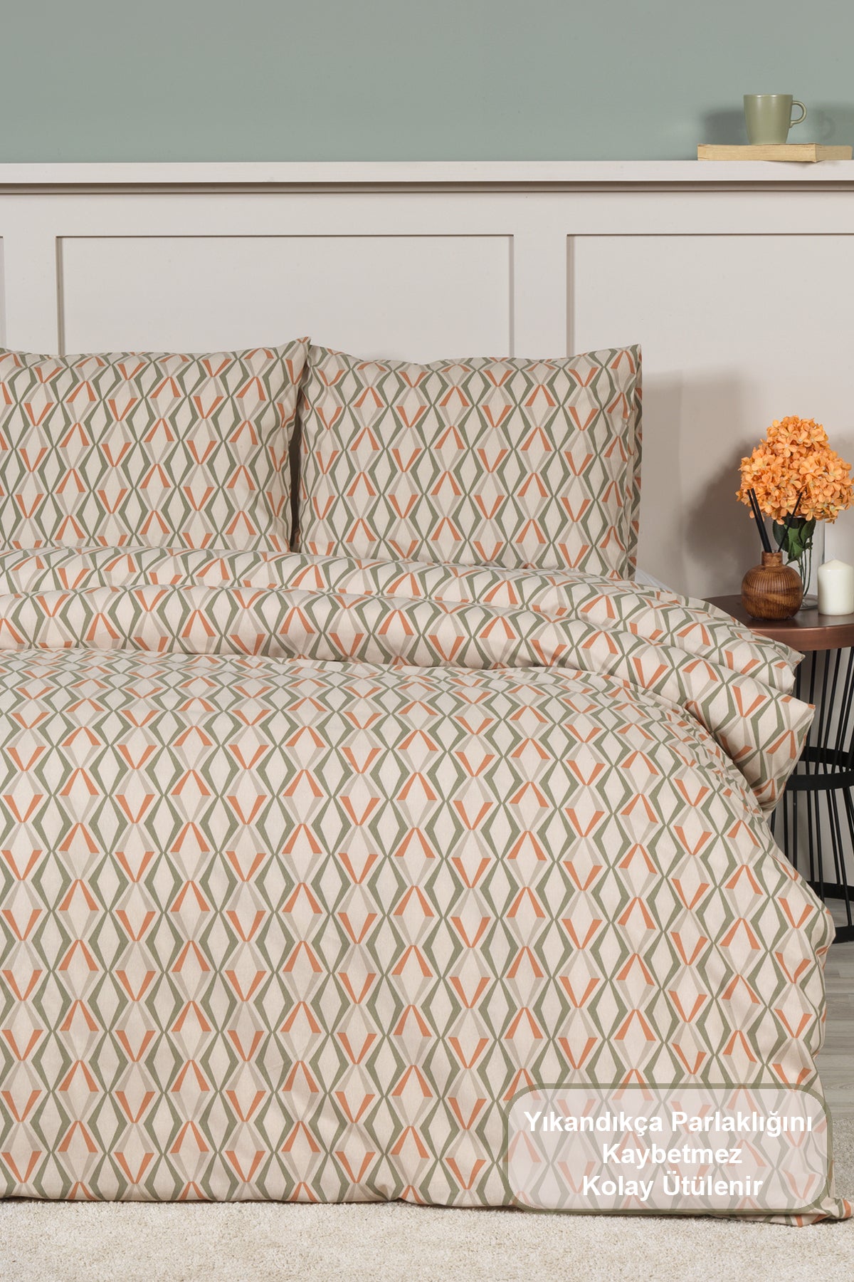 ELART Capella Nevresim Takımı Çift Kişilik Lastikli Çarşaf (200x220 cm) Somon