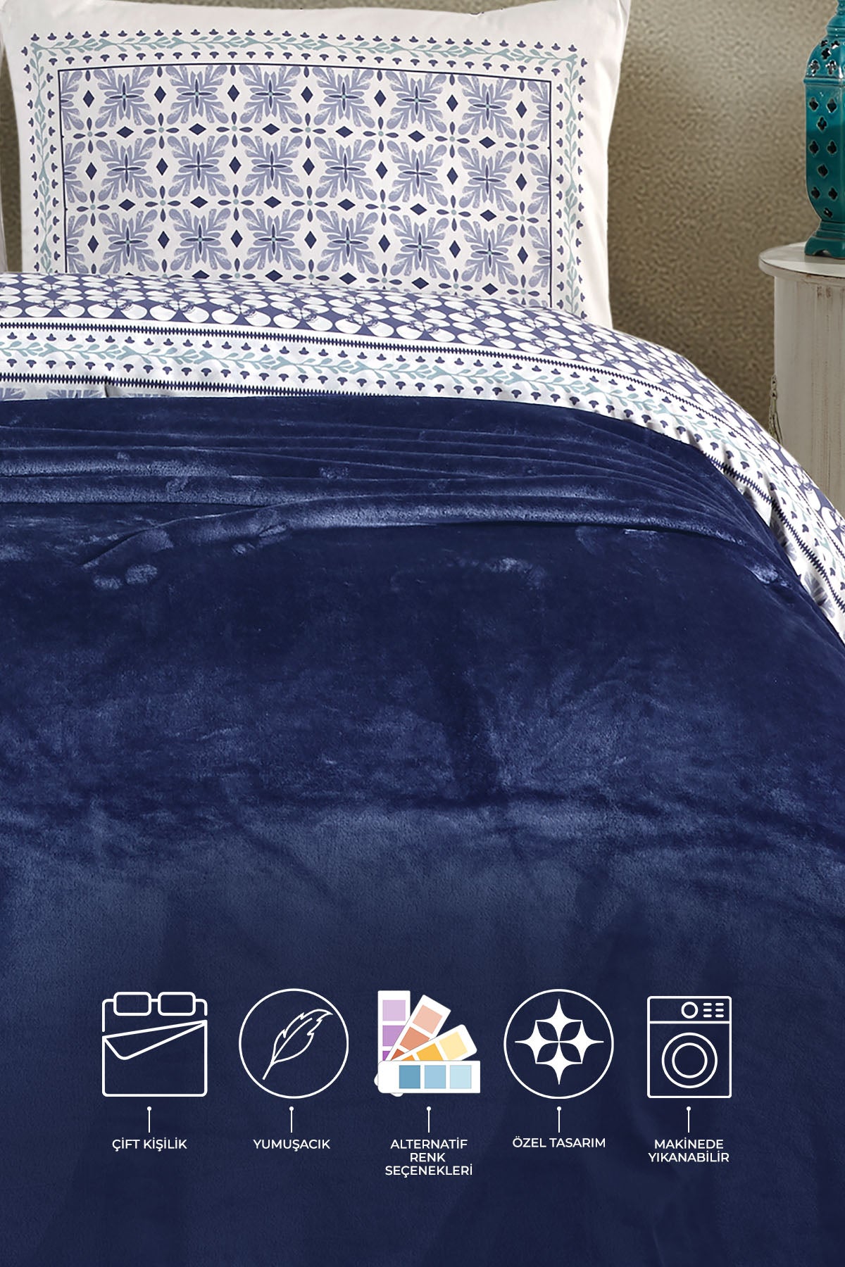 ELART Calinda Batttaniye Çift Kişilik (200x220 cm) Lacivert