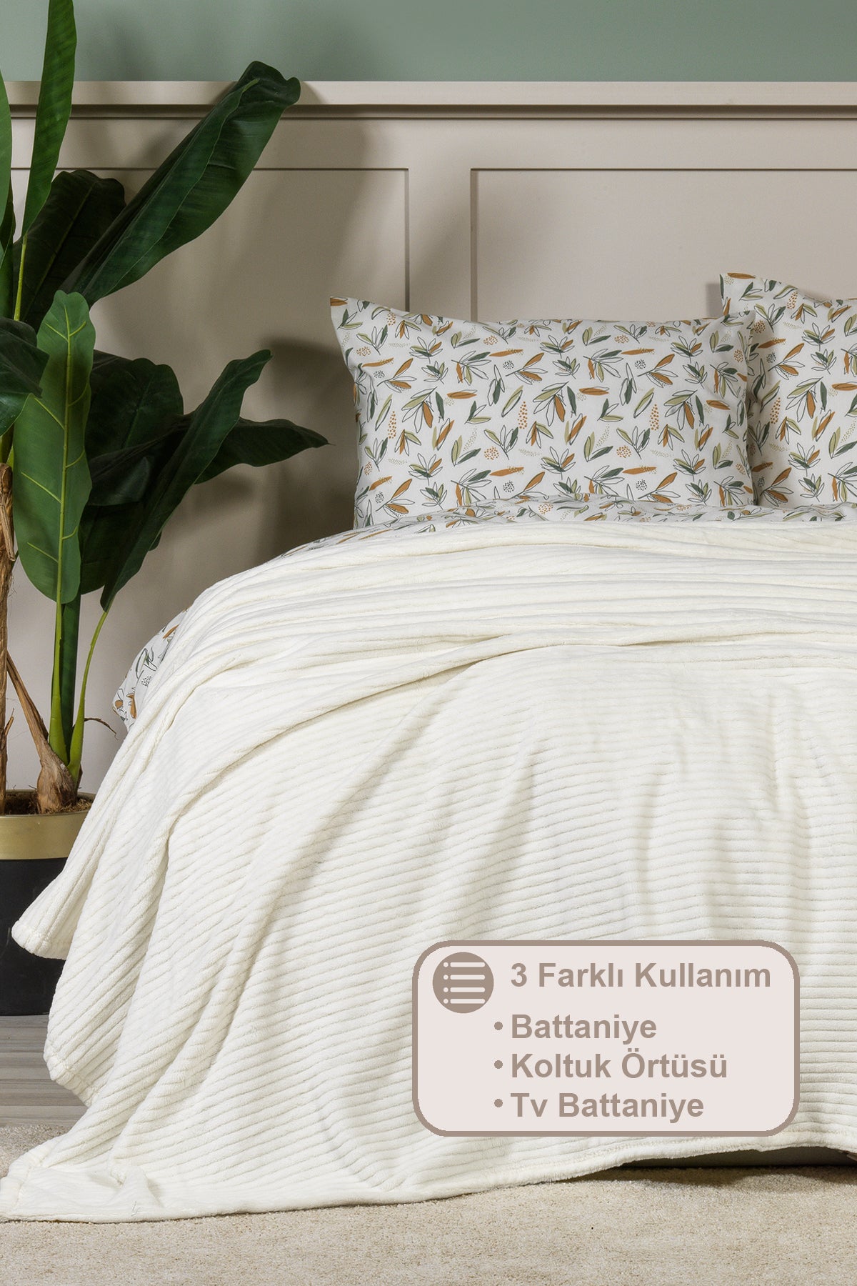 ELART Anna Battaniye Çift Kişilik Wellsoft (180x220 cm) Krem