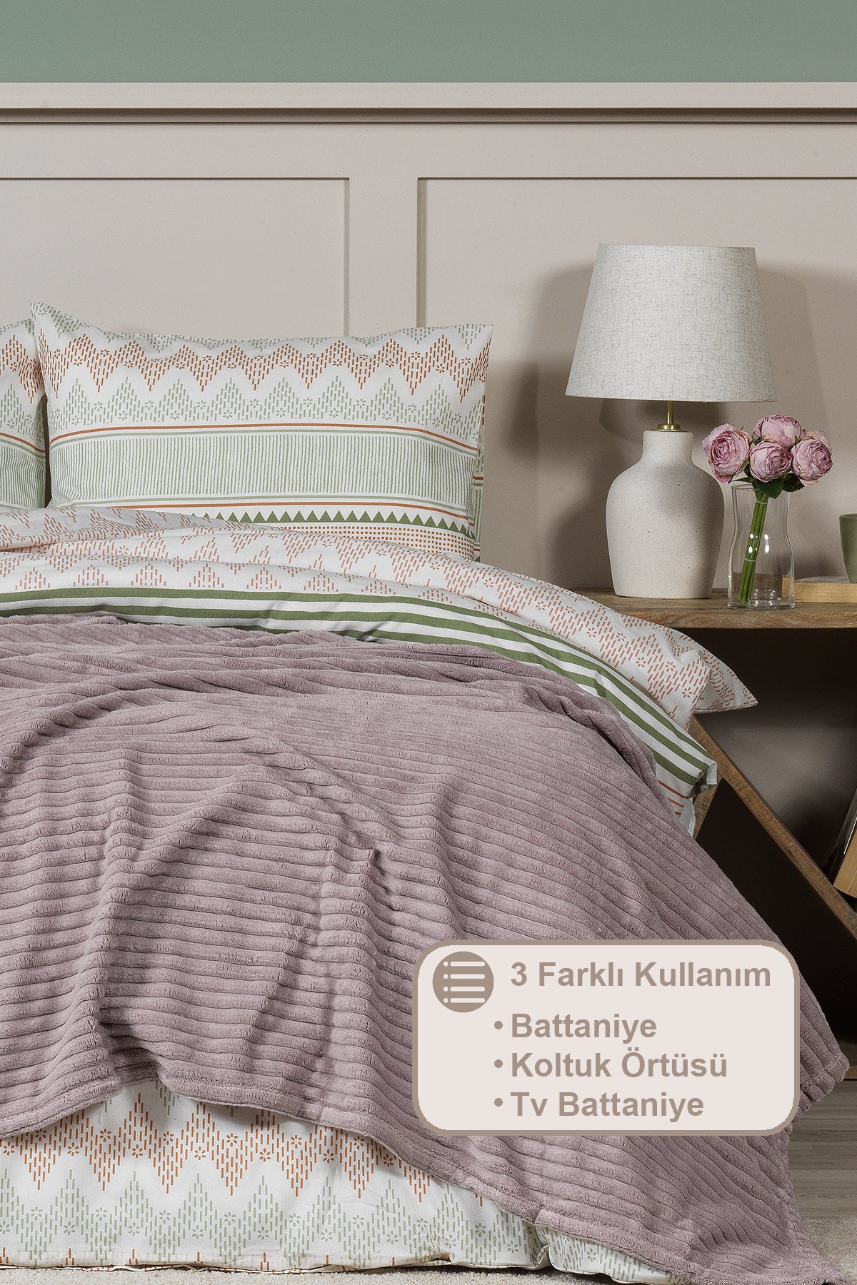 ELART Anna Battaniye Çift Kişilik Wellsoft (180x220 cm) Gülkurusu