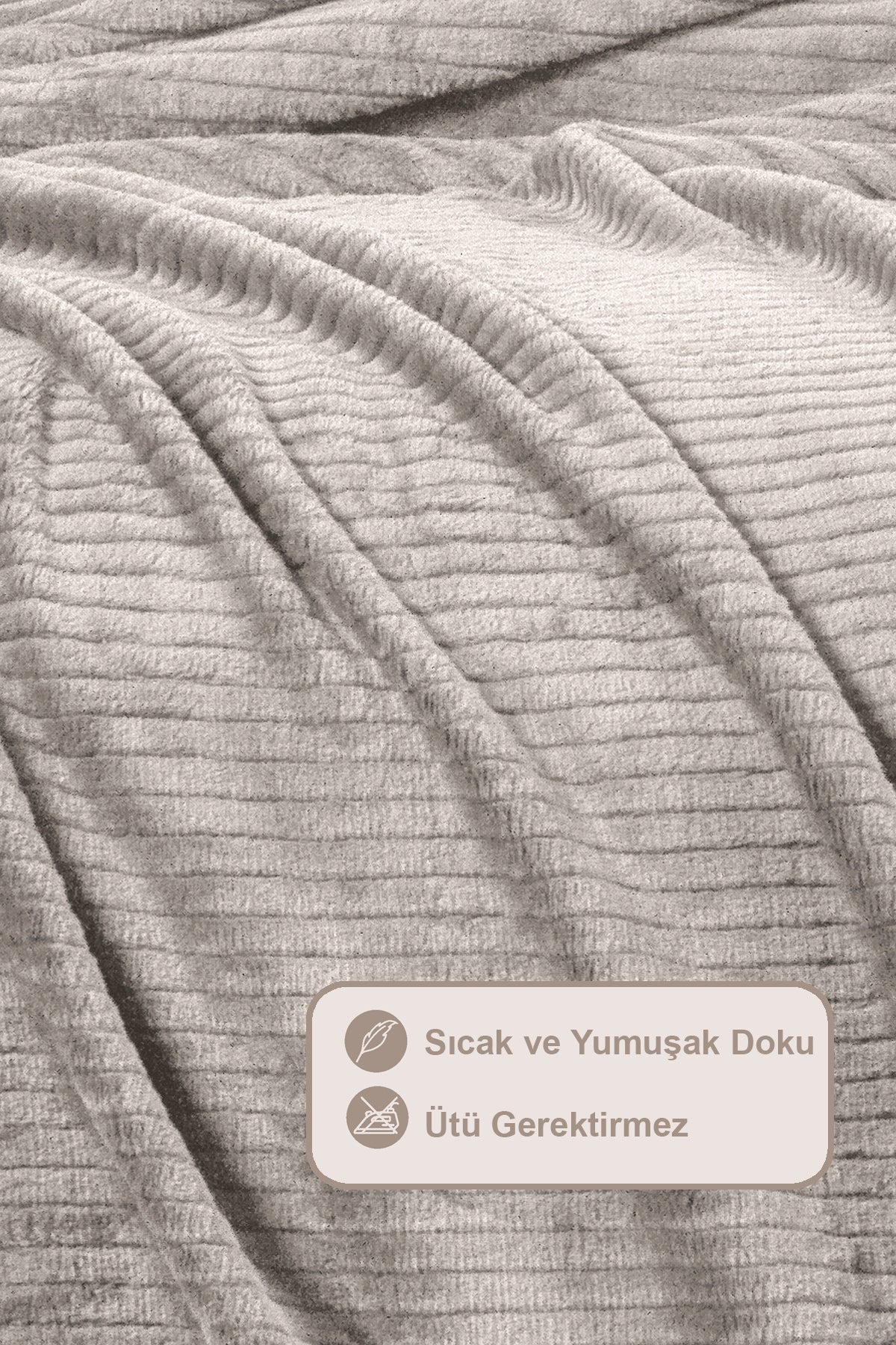 ELART Anna Battaniye Çift Kişilik Wellsoft (180x220 cm) Taş rengi