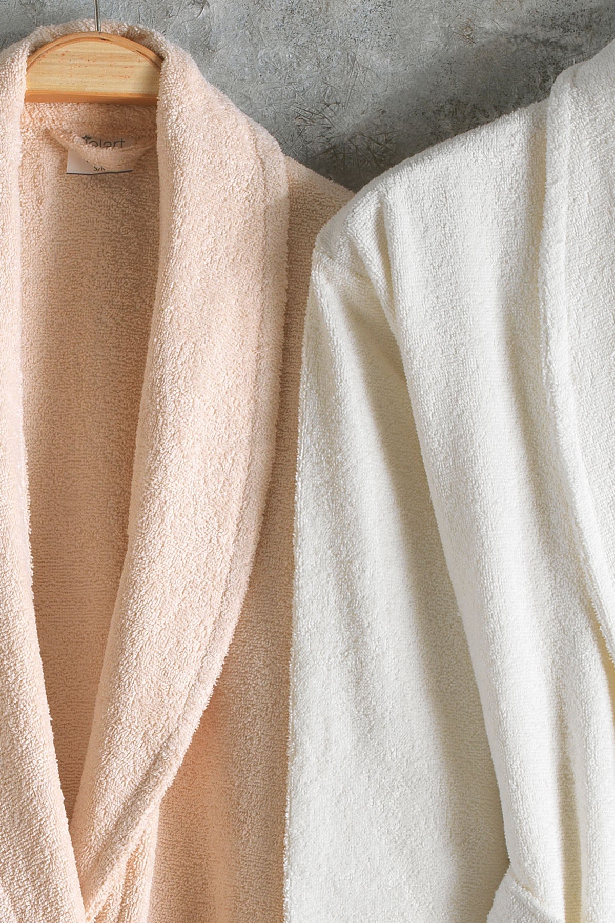 ELART Naturel Bornoz Aile Seti %100 Pamuk 4 Parça Cappuccino