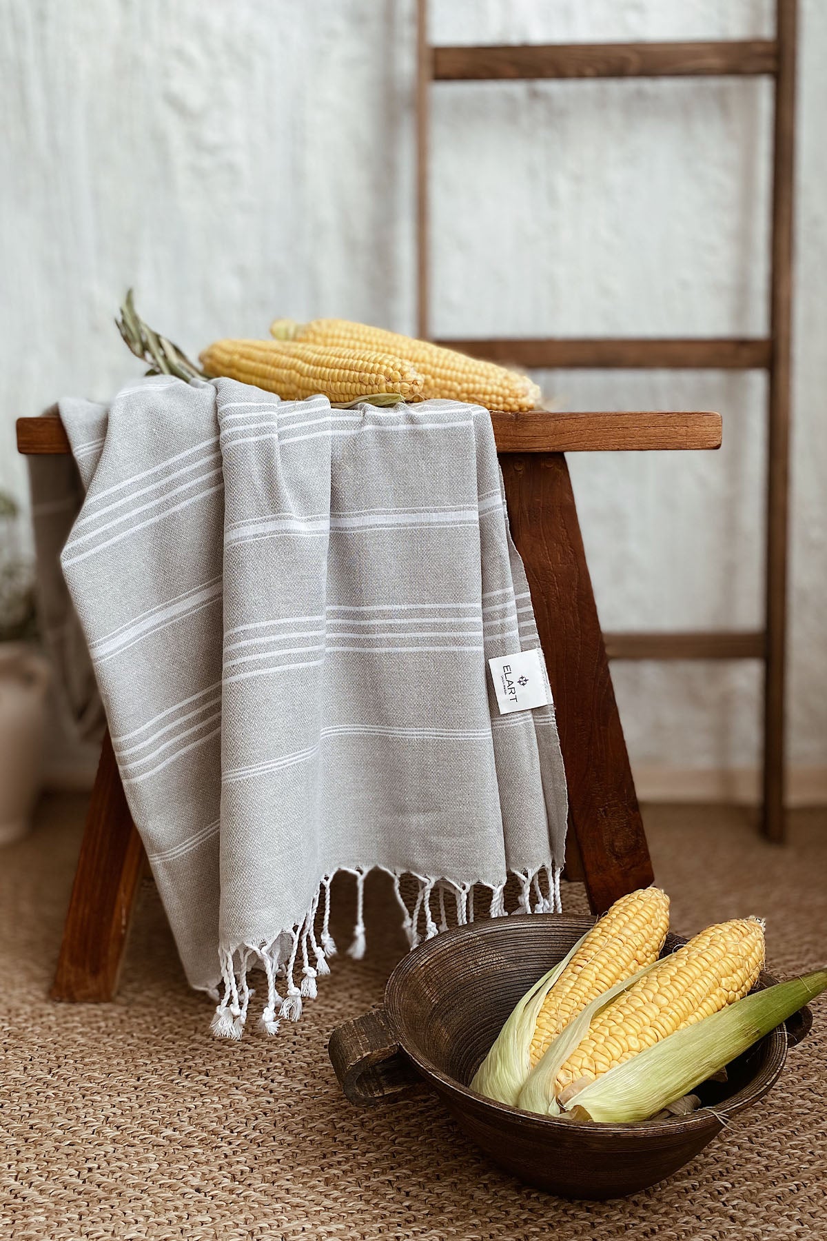 ELART Ocean Peştemal Havlu Gri (90x170 cm)