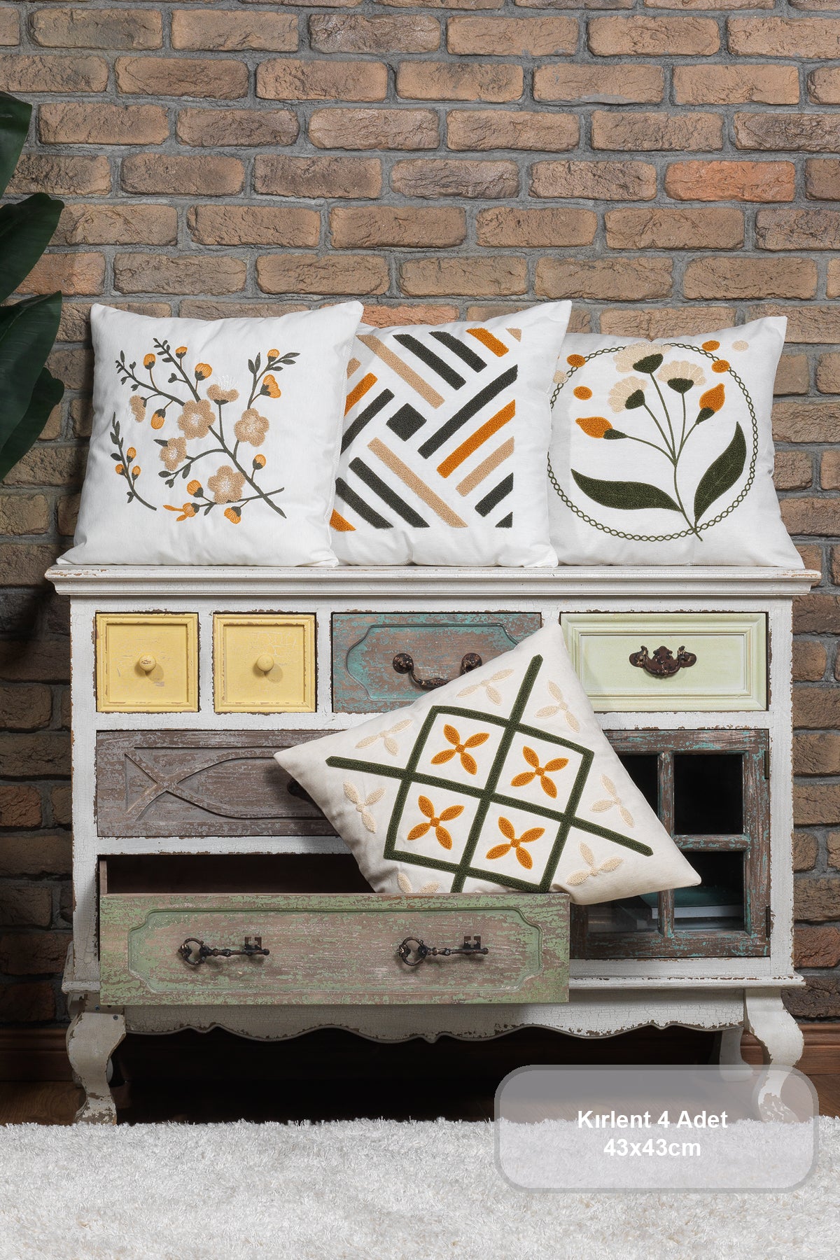 ELART Garden Kırlent Kılıfı 4 Adet (43x43 cm)