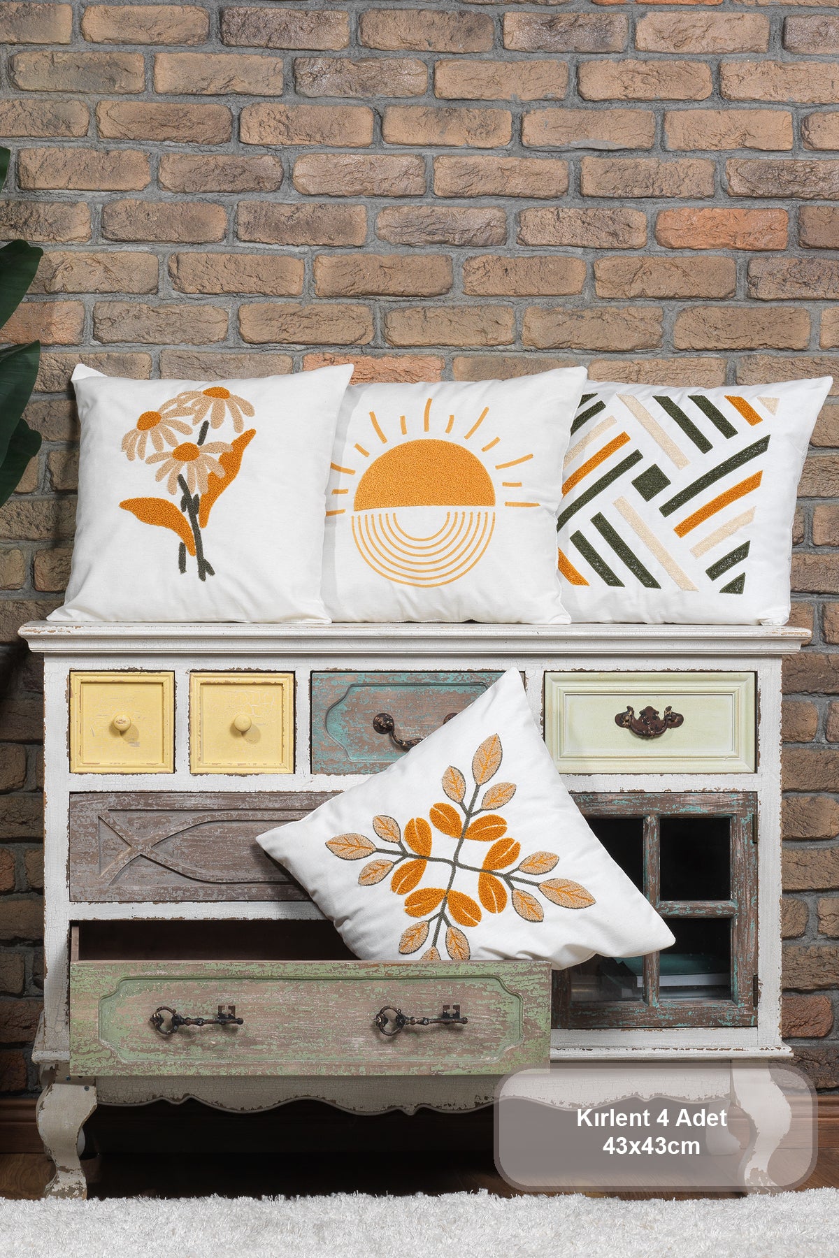 ELART Summer Kırlent Kılıfı 4 Adet (40x40 cm)