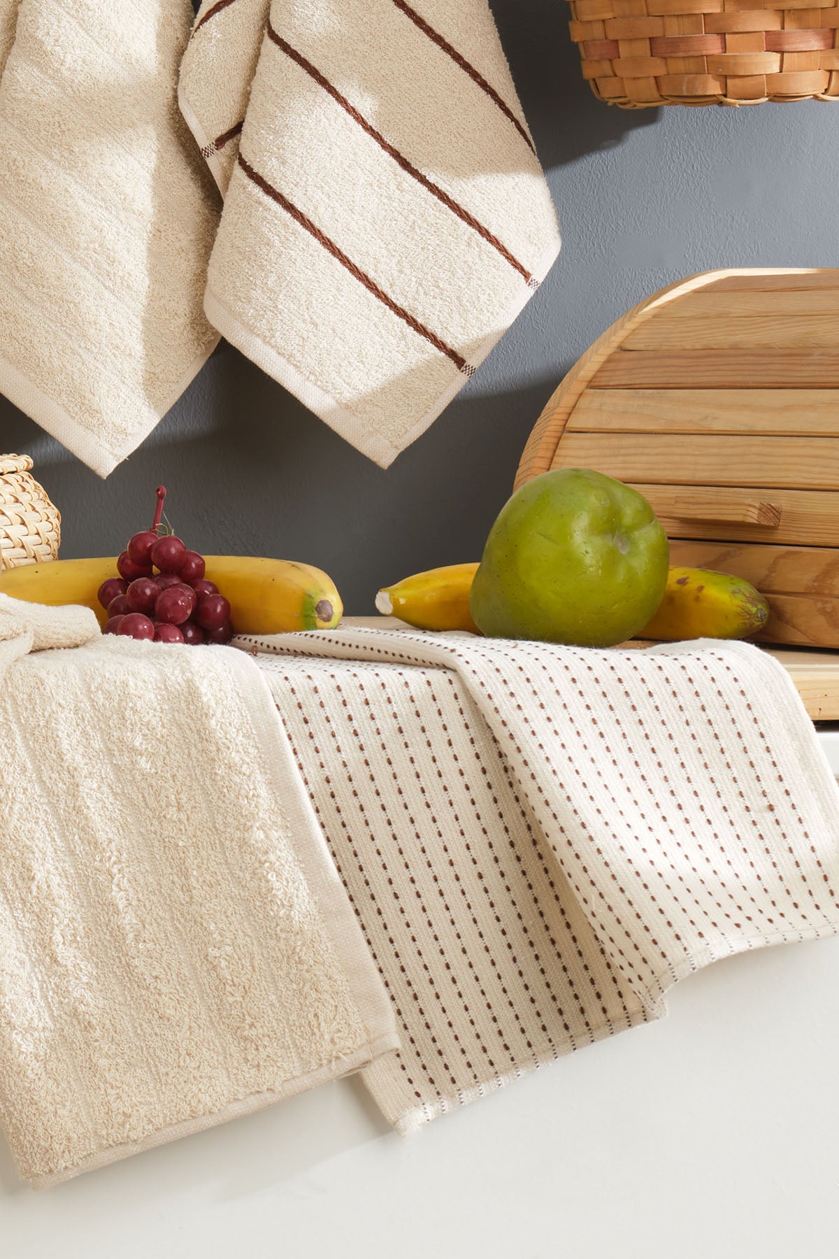 ELART Sophia Mutfak Havlusu 6 Adet (45x30 cm) Bej