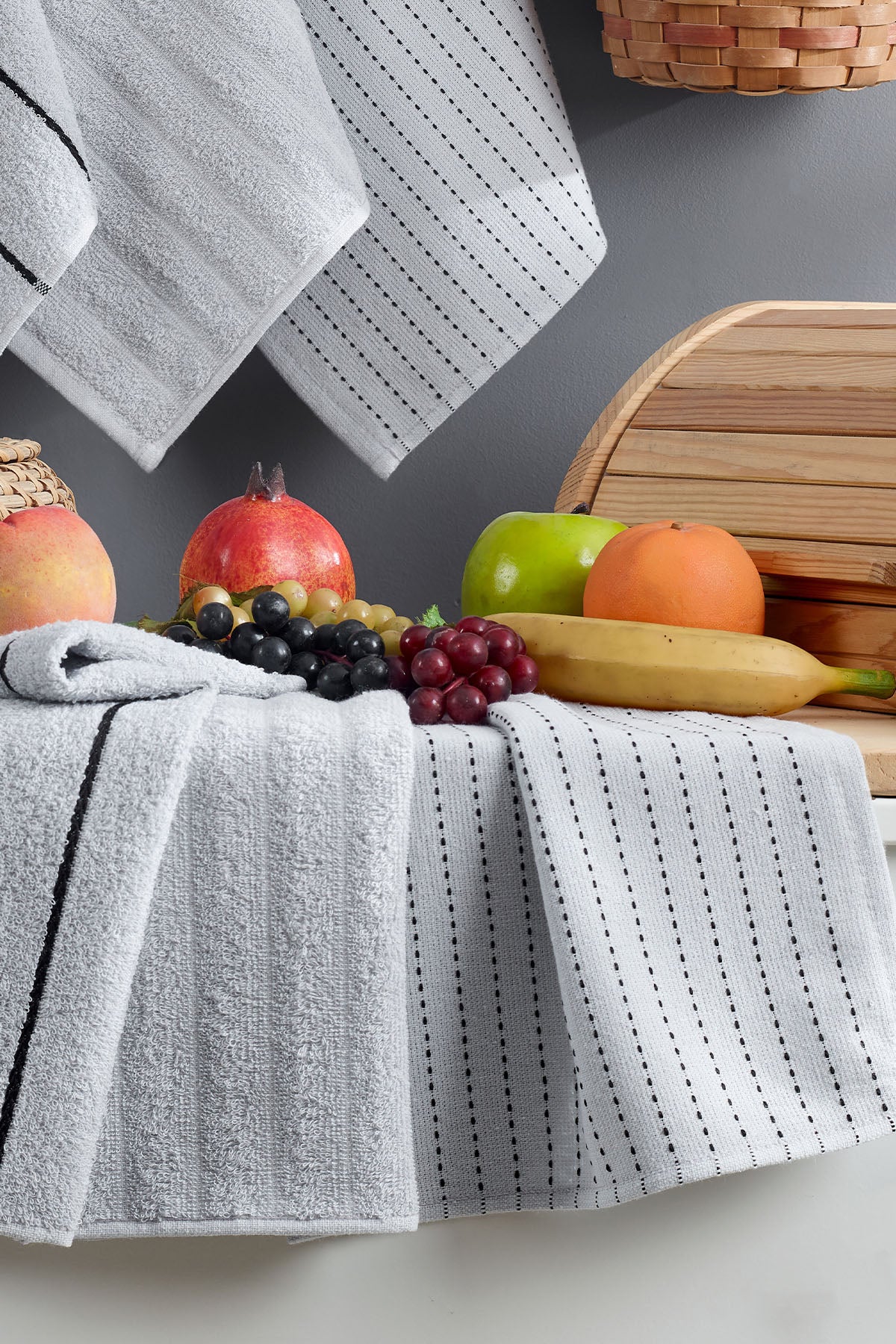ELART Sophia Mutfak Havlusu 6 Adet (45x30 cm) Gri