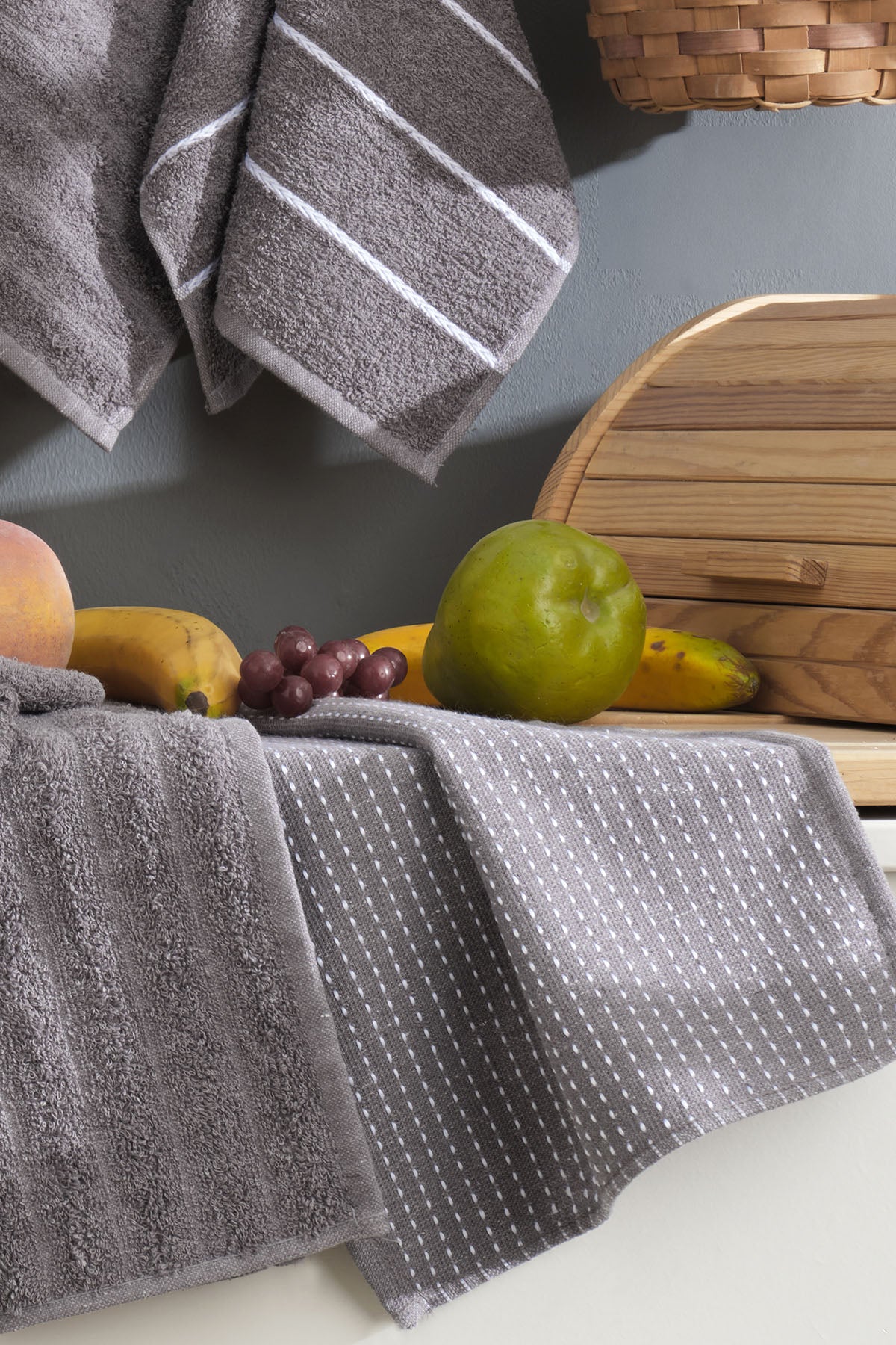 ELART Sophia Mutfak Havlusu 6 Adet (45x30 cm) Antrasit