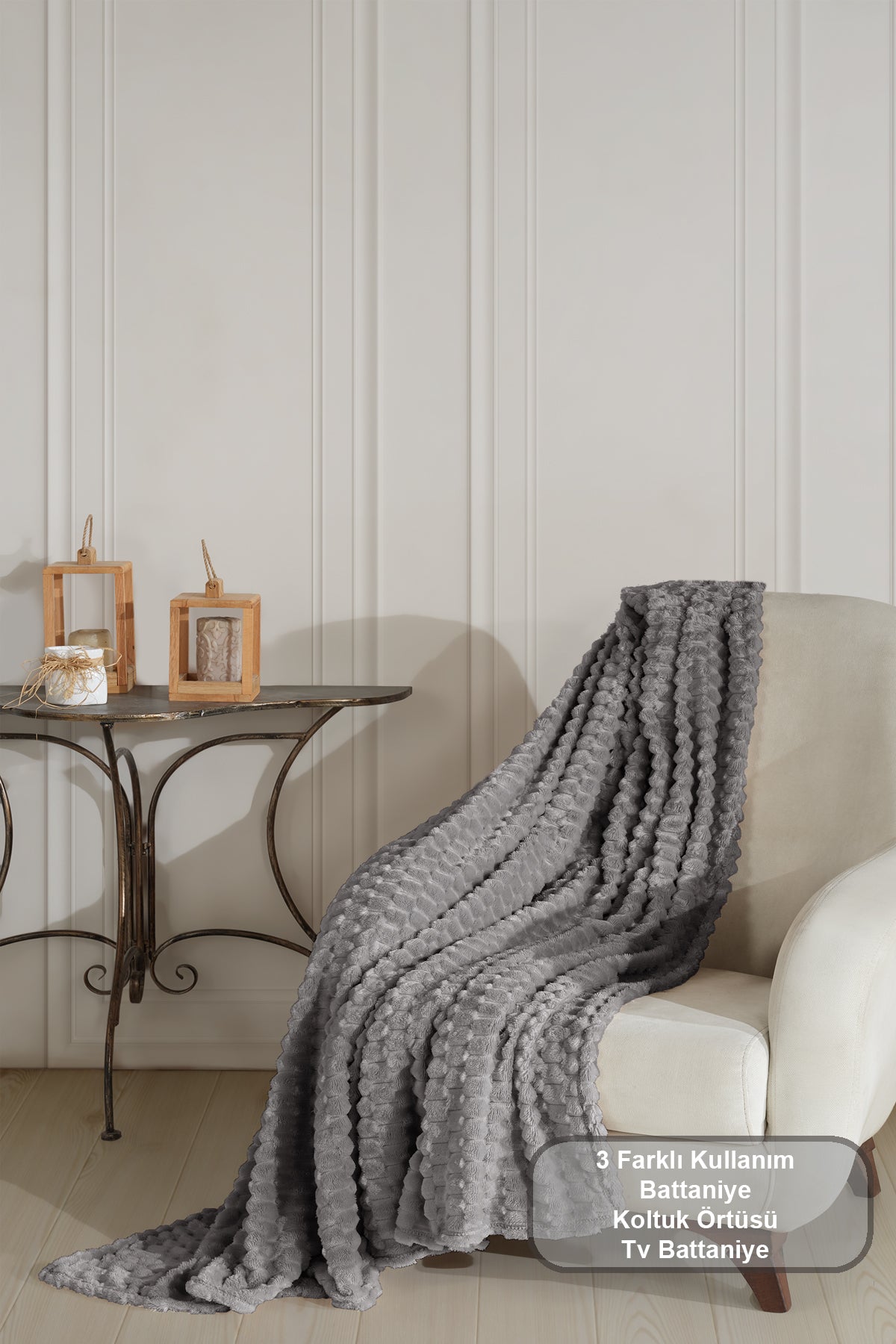 ELART Star Battaniye Çift Kişilik Wellsoft (180x220 cm) Antrasit