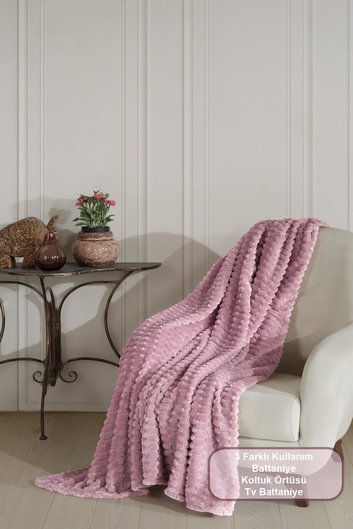 ELART Star Battaniye Çift Kişilik Wellsoft (180x220 cm) Gülkurusu