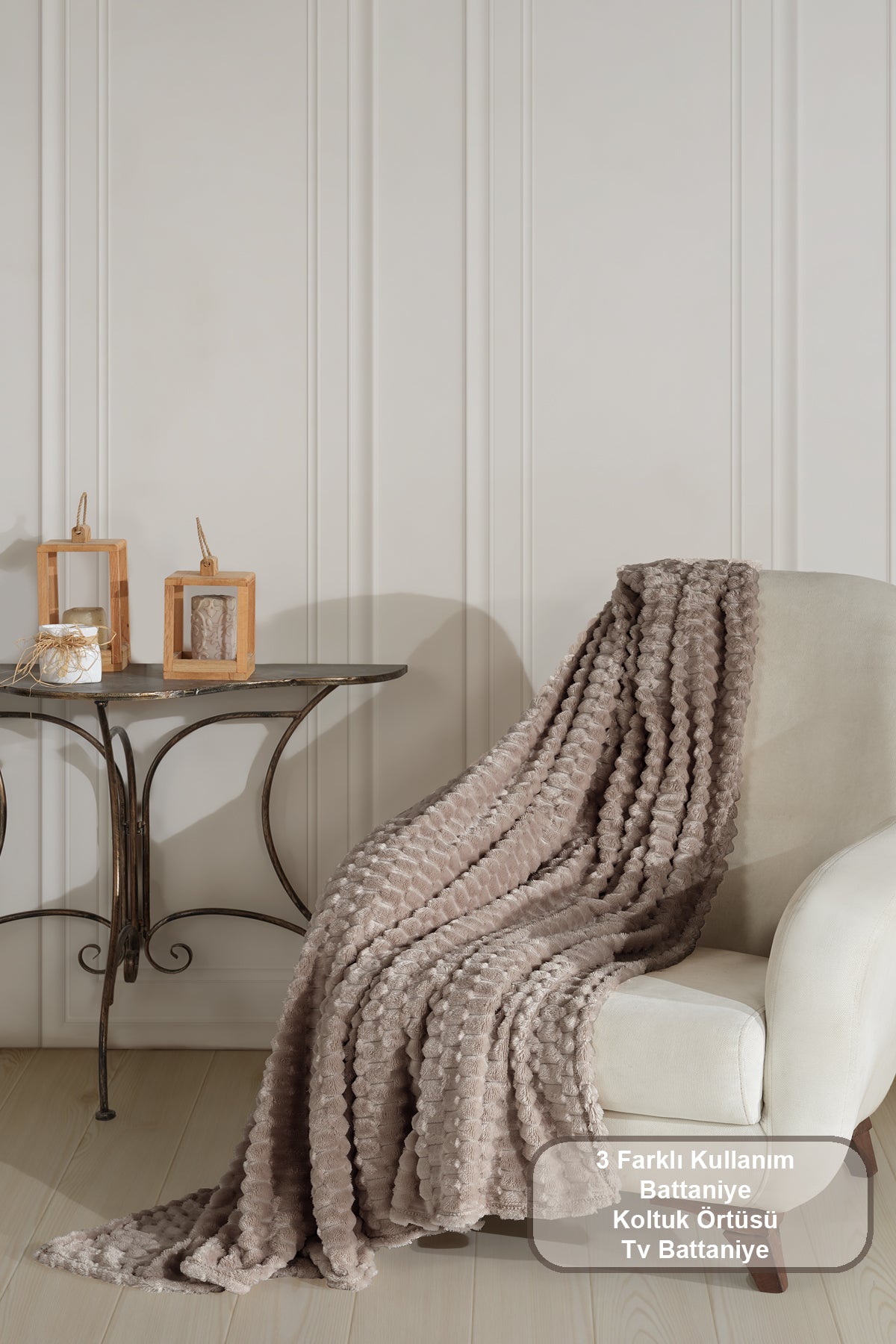 ELART Star Battaniye Çift Kişilik Wellsoft (180x220 cm) Vizon