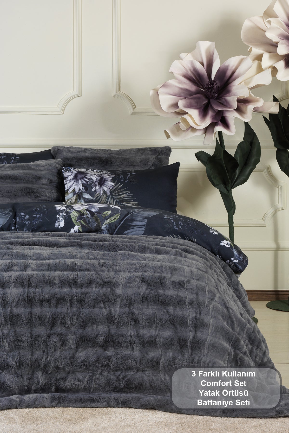 ELART Marsel Comfort Uyku Seti (220x240 cm) Antrasit