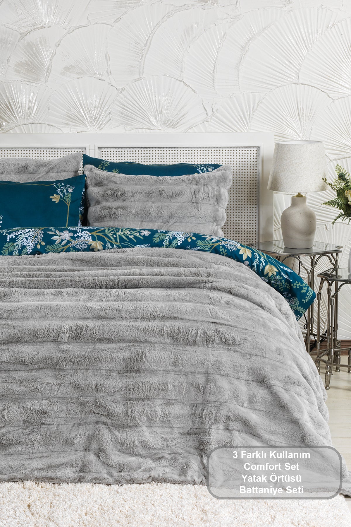 ELART Marsel Comfort Uyku Seti (220x240 cm) Gri