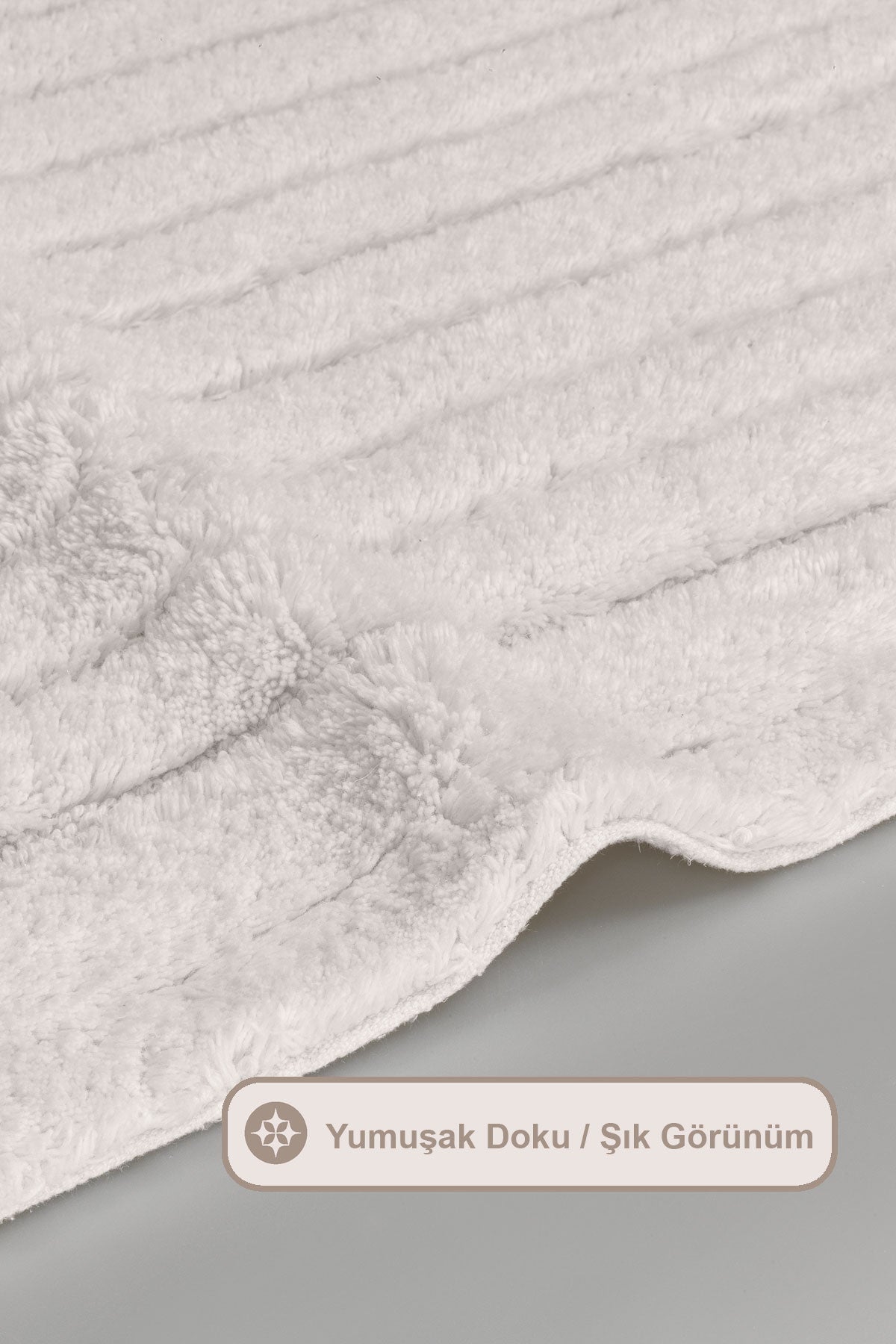 ELART Luin Banyo Halısı Paspas Takımı Pamuklu 2 Adet (60x100 cm) Krem