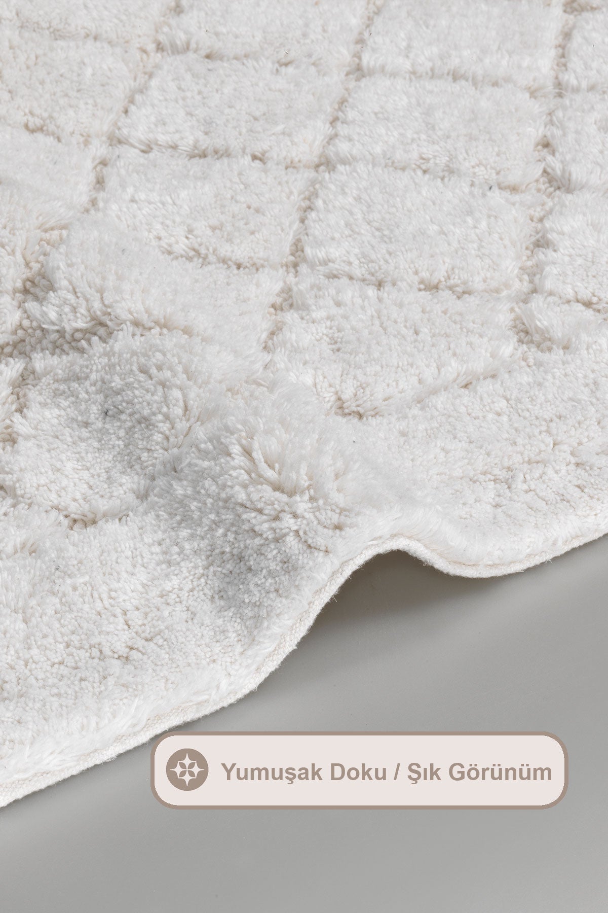 ELART Frio Banyo Halısı Paspas Takımı Pamuklu 2 Adet (60x100 cm) Krem