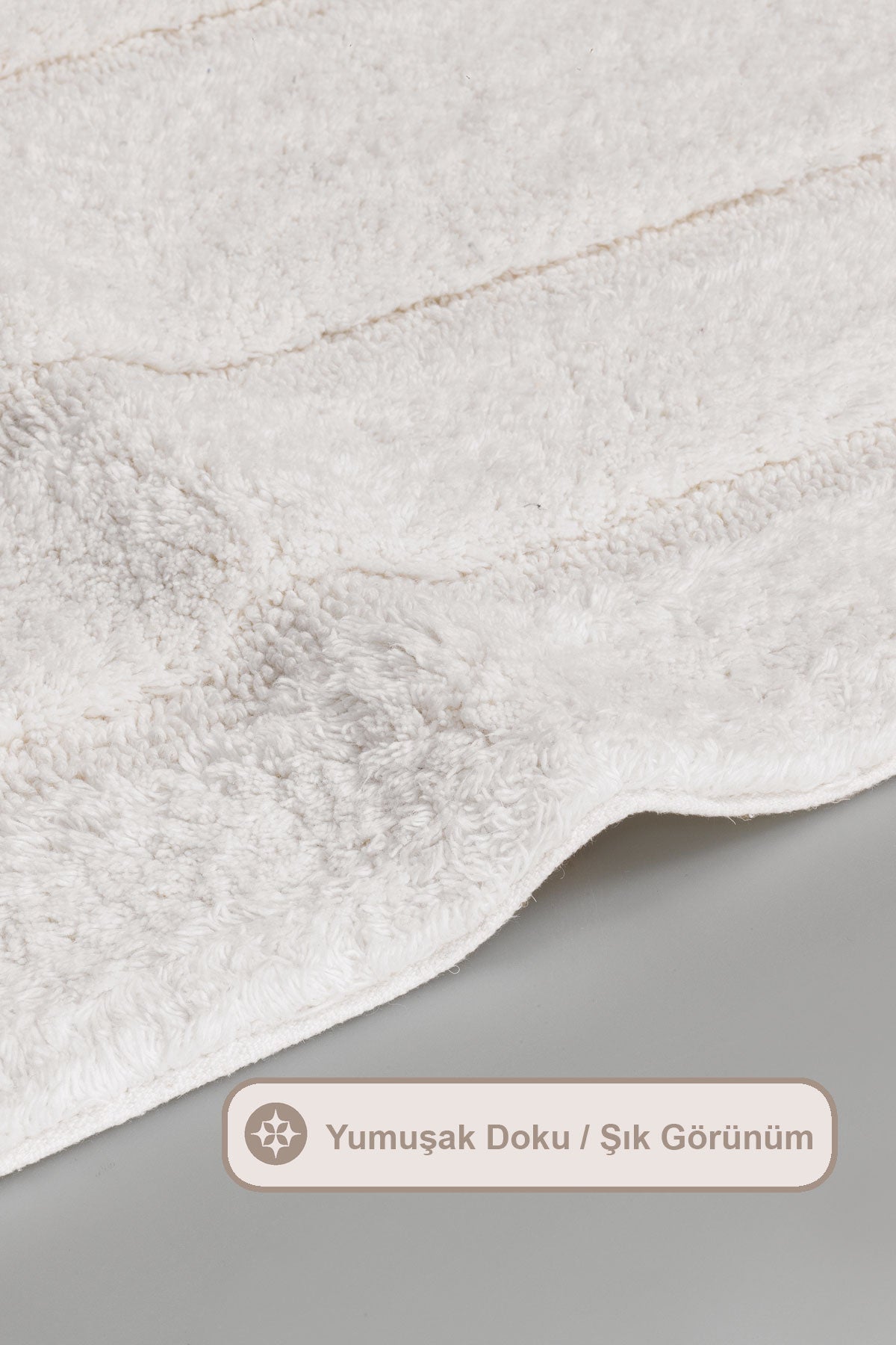 ELART Solid Banyo Halısı Paspas Takımı Pamuklu 2 Adet (60x100 cm) Krem
