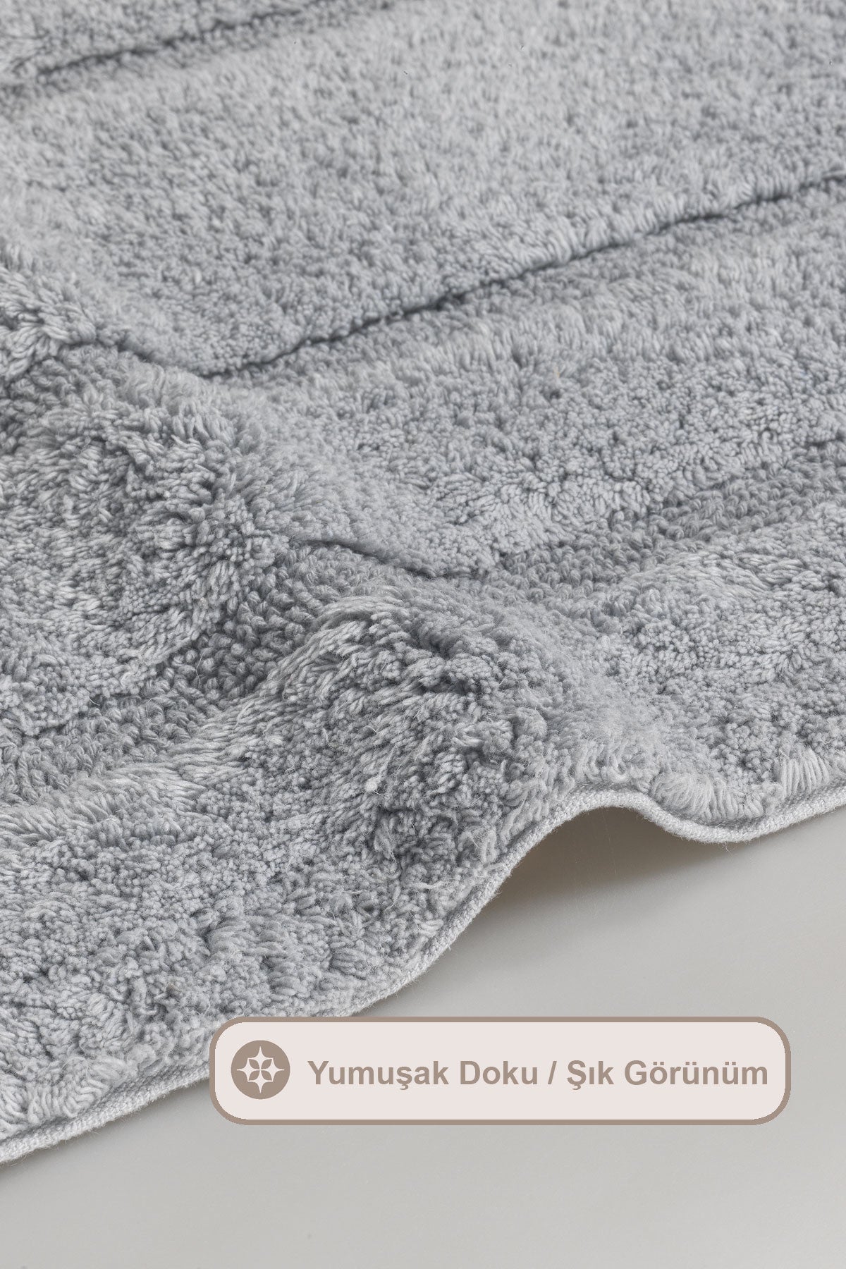 ELART Solid Banyo Halısı Paspas Takımı Pamuklu 2 Adet (60x100 cm) İndigo