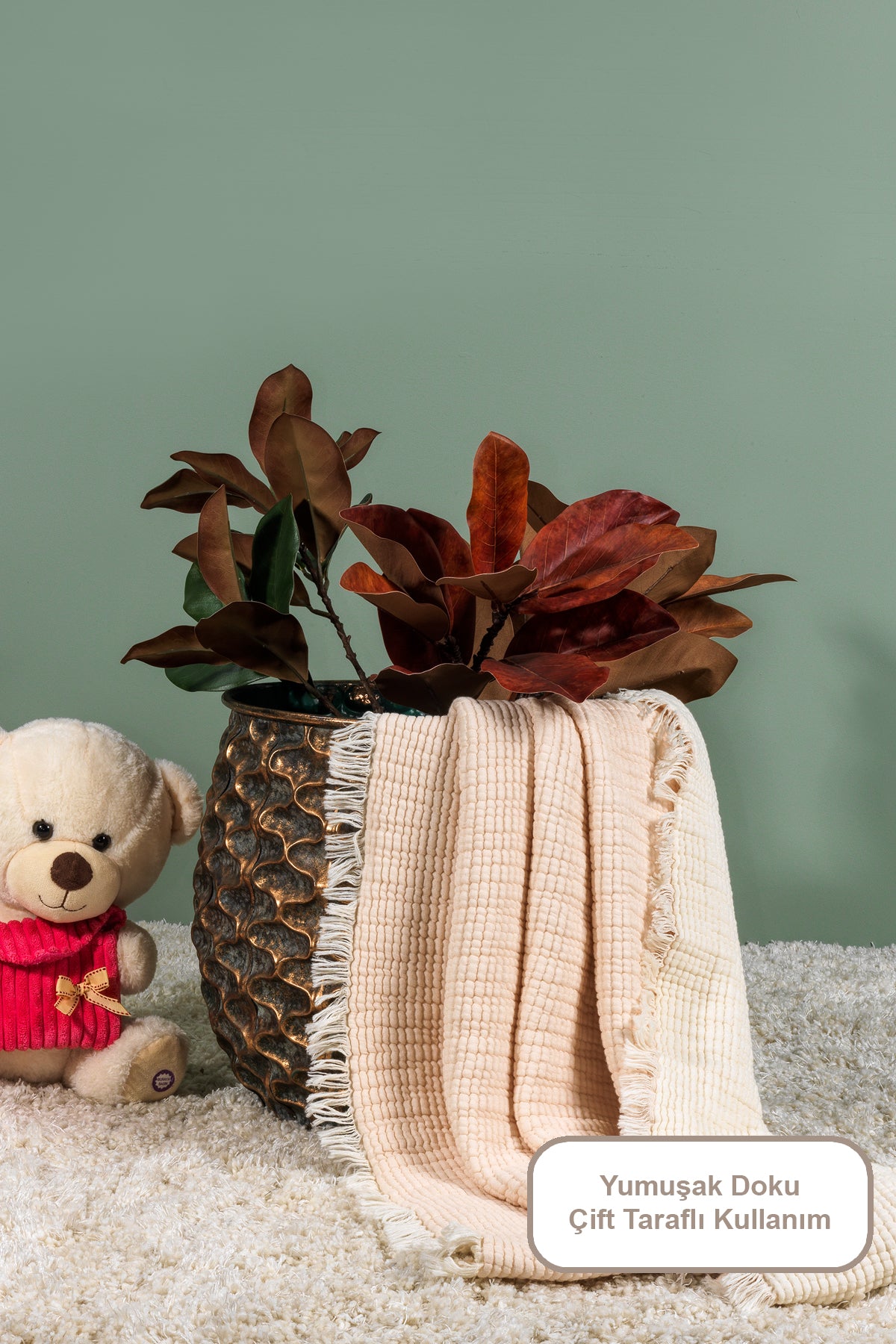 ELART Rubby Müslin Battaniye Bebek (100x120 cm) Pembe