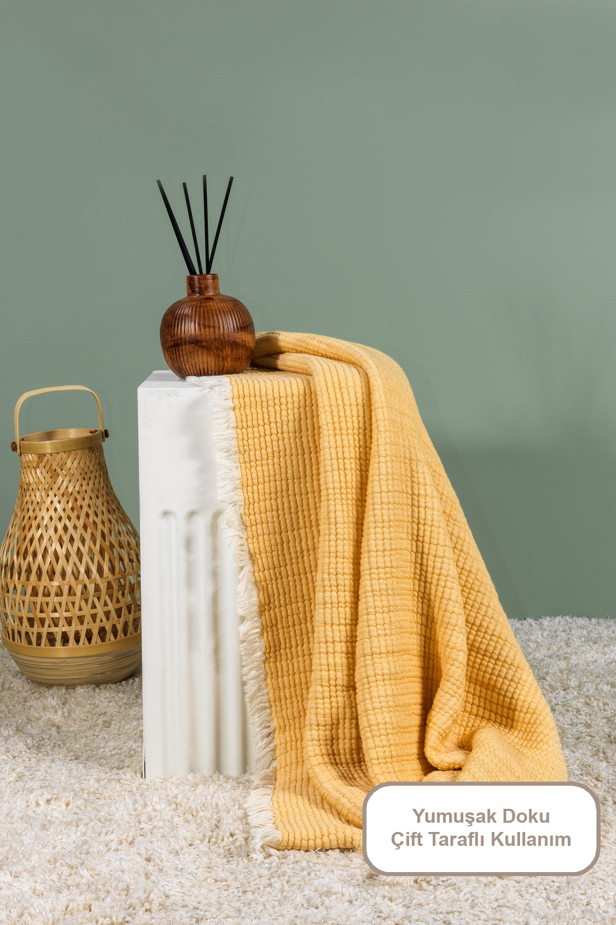 ELART Rubby Müslin Battaniye Bebek (100x120 cm) Sarı