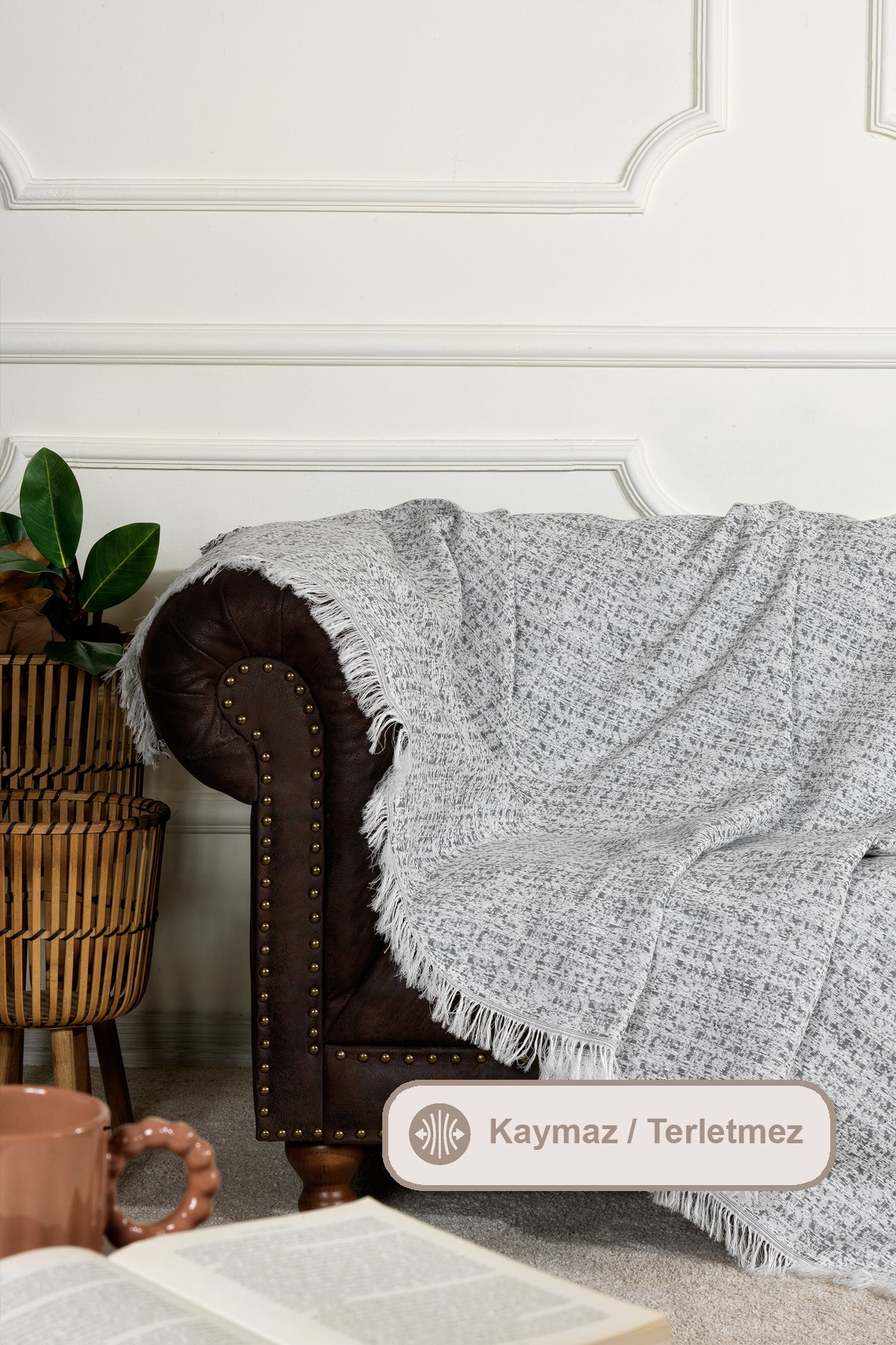 ELART Liza Koltuk Örtüsü (170x210 cm) Antrasit