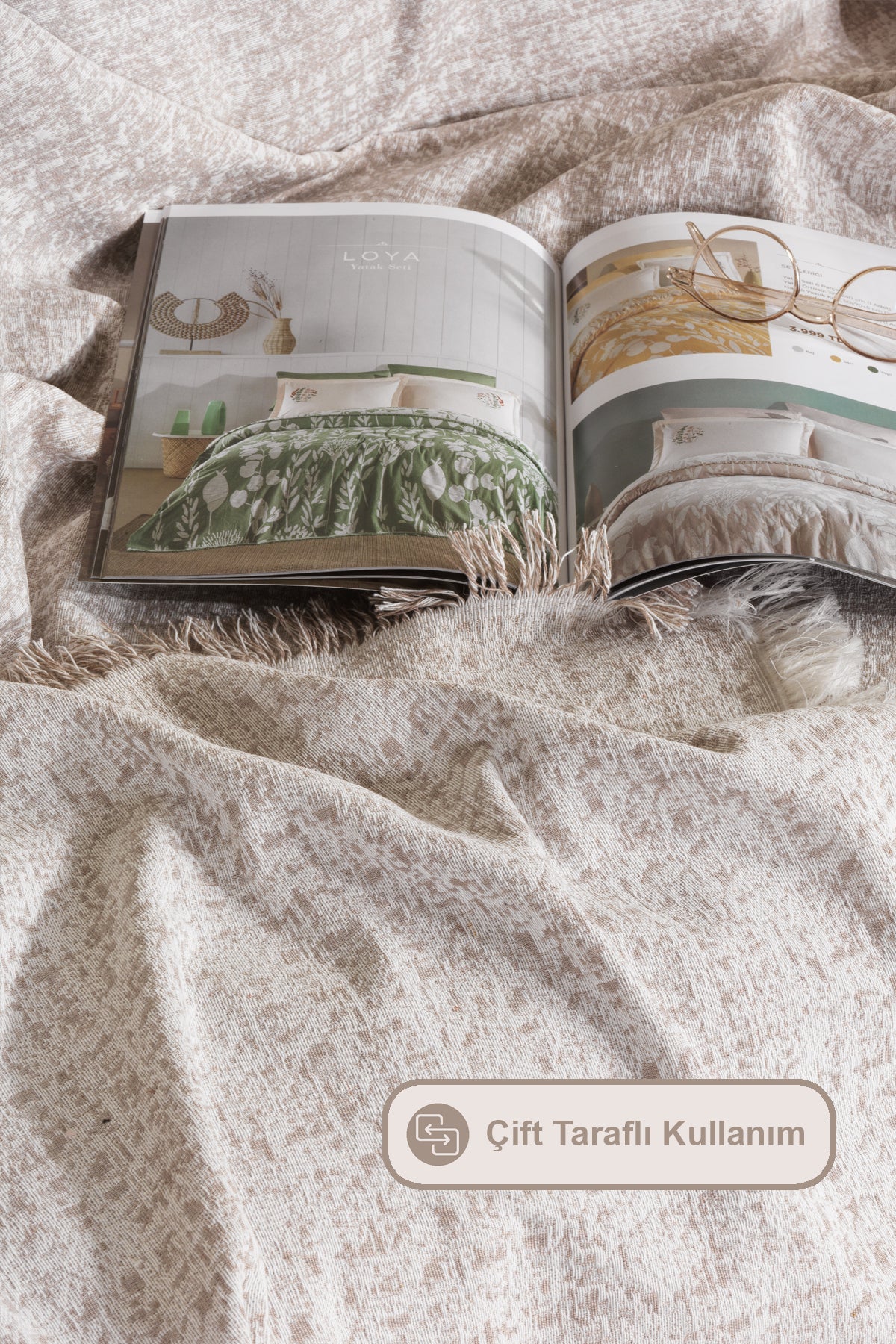 ELART Liza Koltuk Örtüsü (170x210 cm) Cappuccino