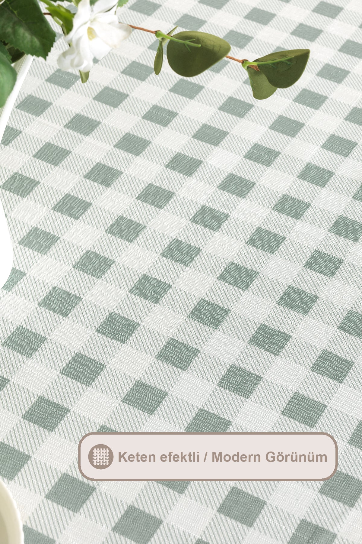 ELART Ekose Masa Örtüsü Digital Baskılı (160x220 cm) Yeşil