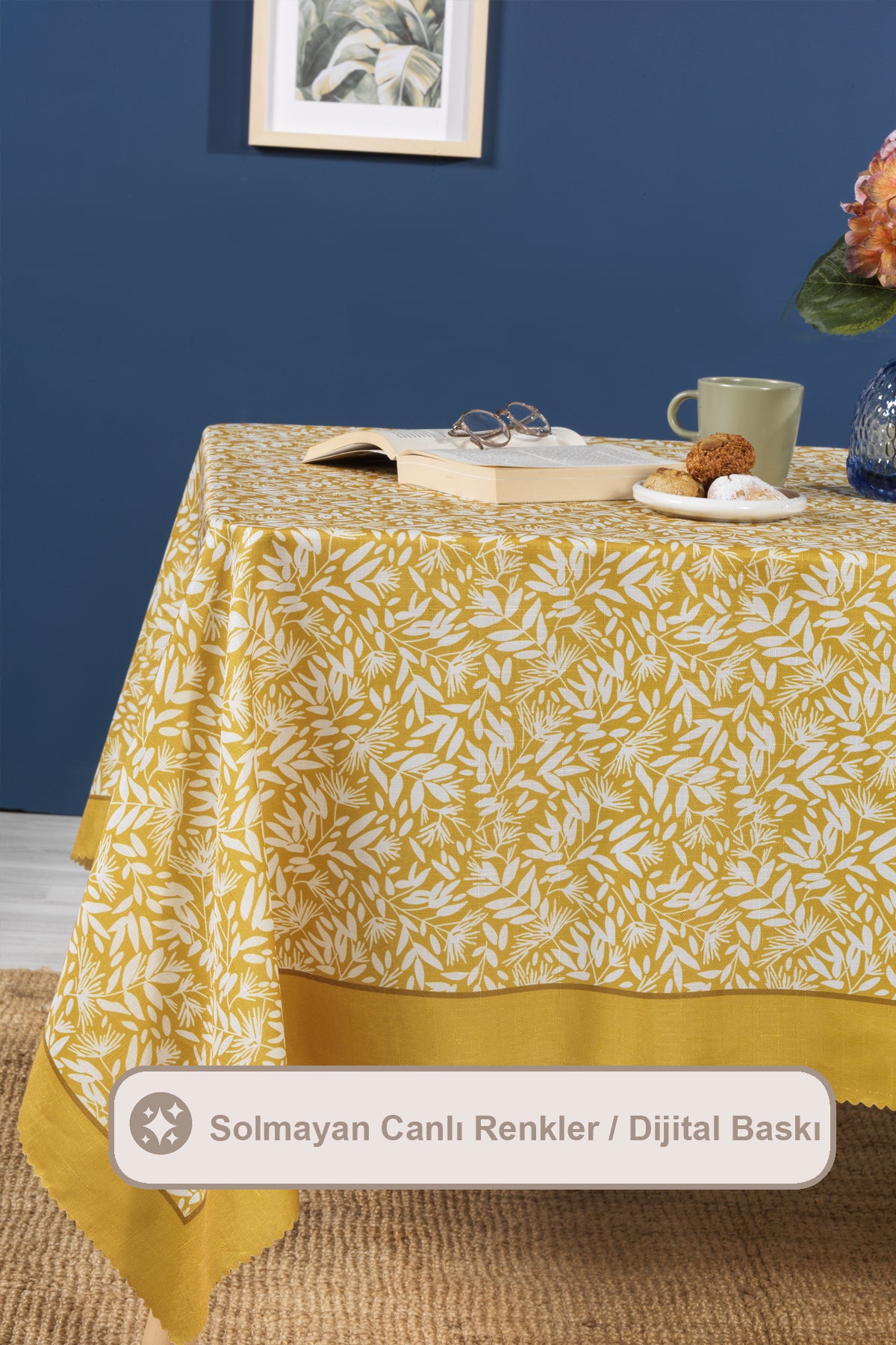 ELART Siena Masa Örtüsü Digital Baskılı (160x220 cm) Sarı