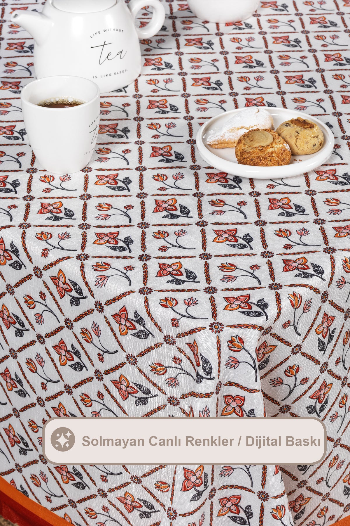 ELART Terra Masa Örtüsü Digital Baskılı (160x220 cm) Tarçın