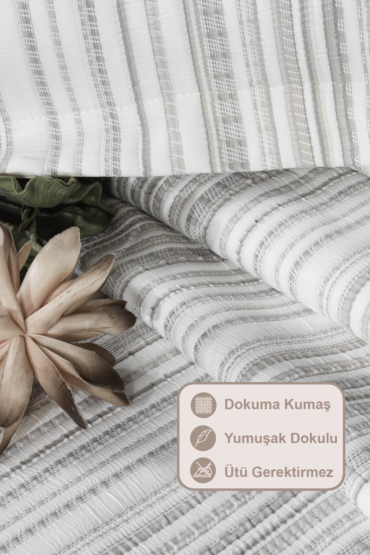 ELART Harmony Yatak Örtüsü Takımı Çift Kişilik (240x250 cm) Antrasit