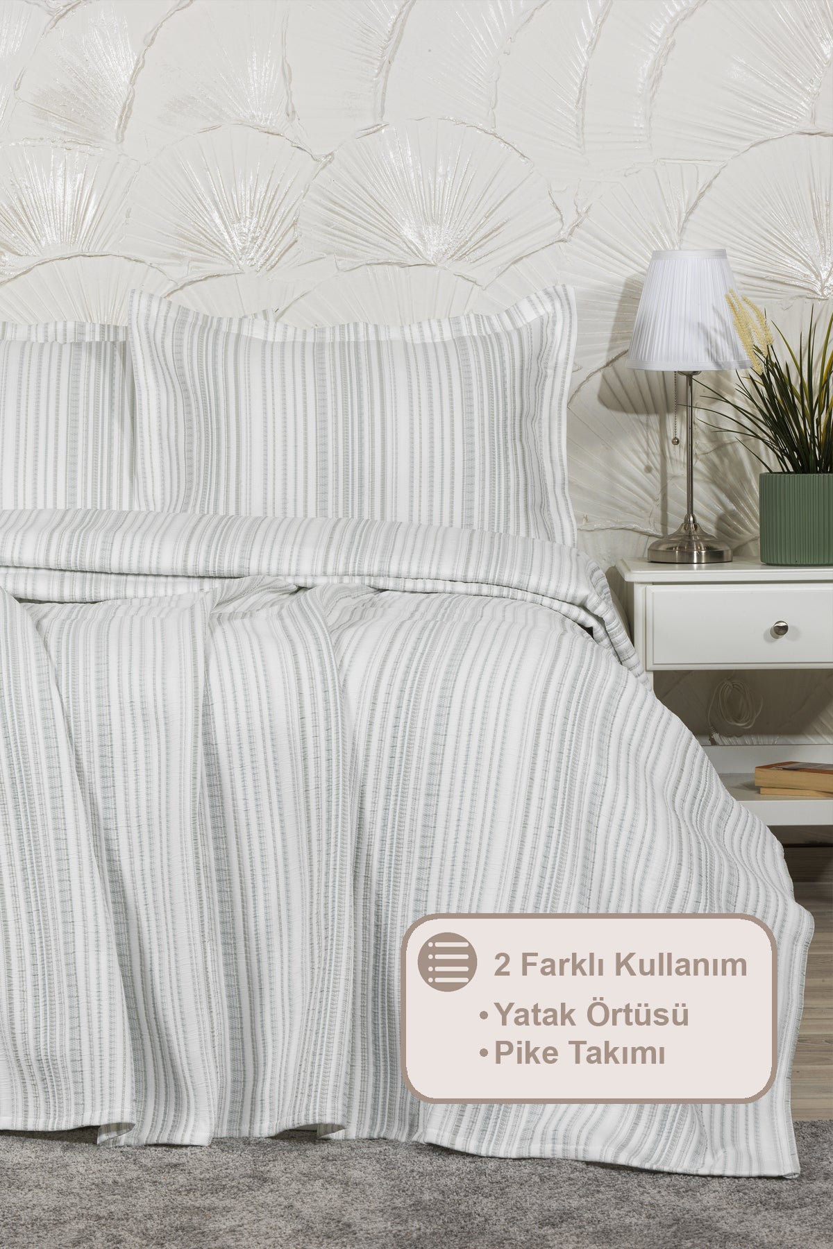 ELART Harmony Yatak Örtüsü Takımı Çift Kişilik (240x250 cm) Yeşil