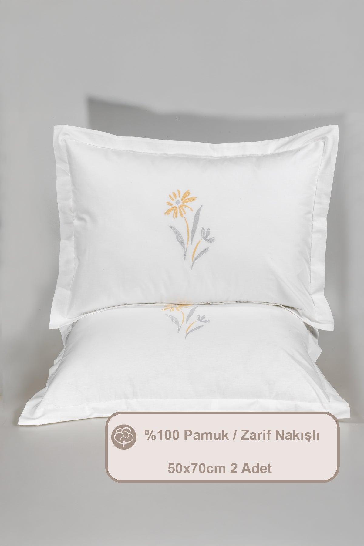 ELART Sunrise Yastık Kılıfı %100 Pamuk 2 Adet (50x70 cm) Sarı