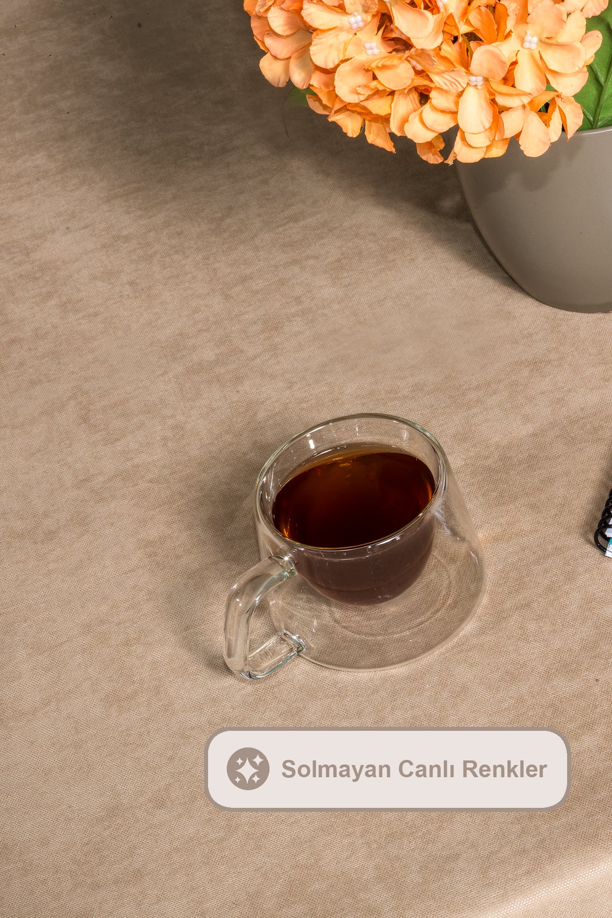 ELART Soft Kadife Masa Örtüsü Dikdörtgen (150x220 cm) Vizon