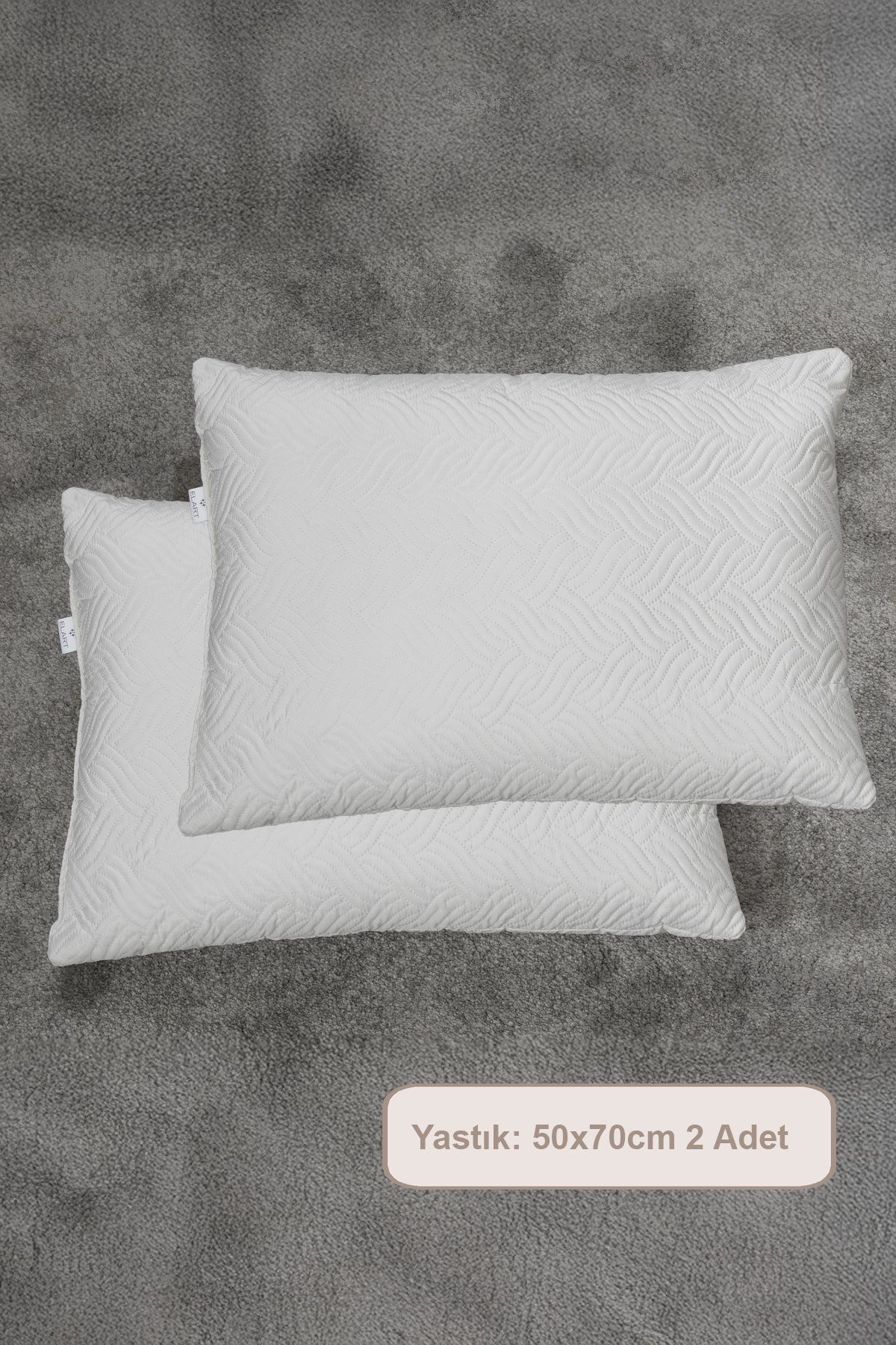 ELART Kapitone Yastık 2 Adet (50x70 cm) Beyaz