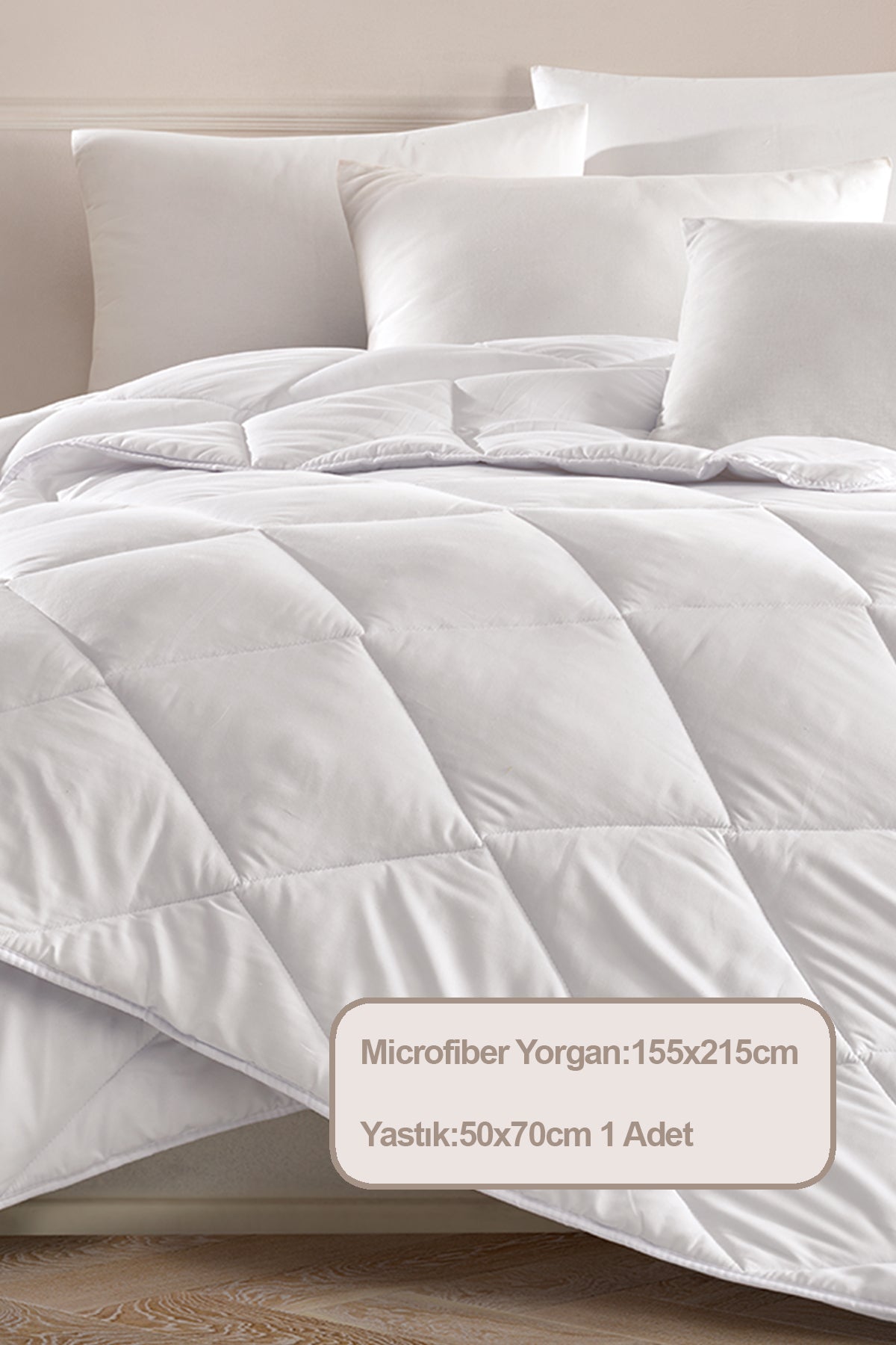 ELART Yastık Yorgan Set Tek Kişilik (1 Yastık 1 Yorgan) Beyaz