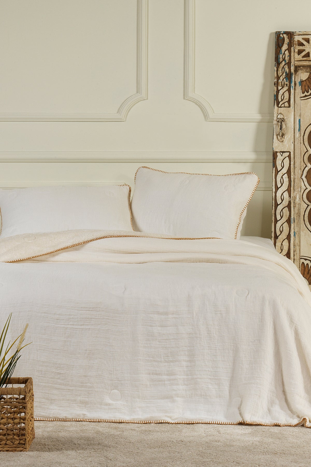 Palermo Amanda Kombin Set Çift Kişilik Çeyiz Seti 7 Parça Sarı