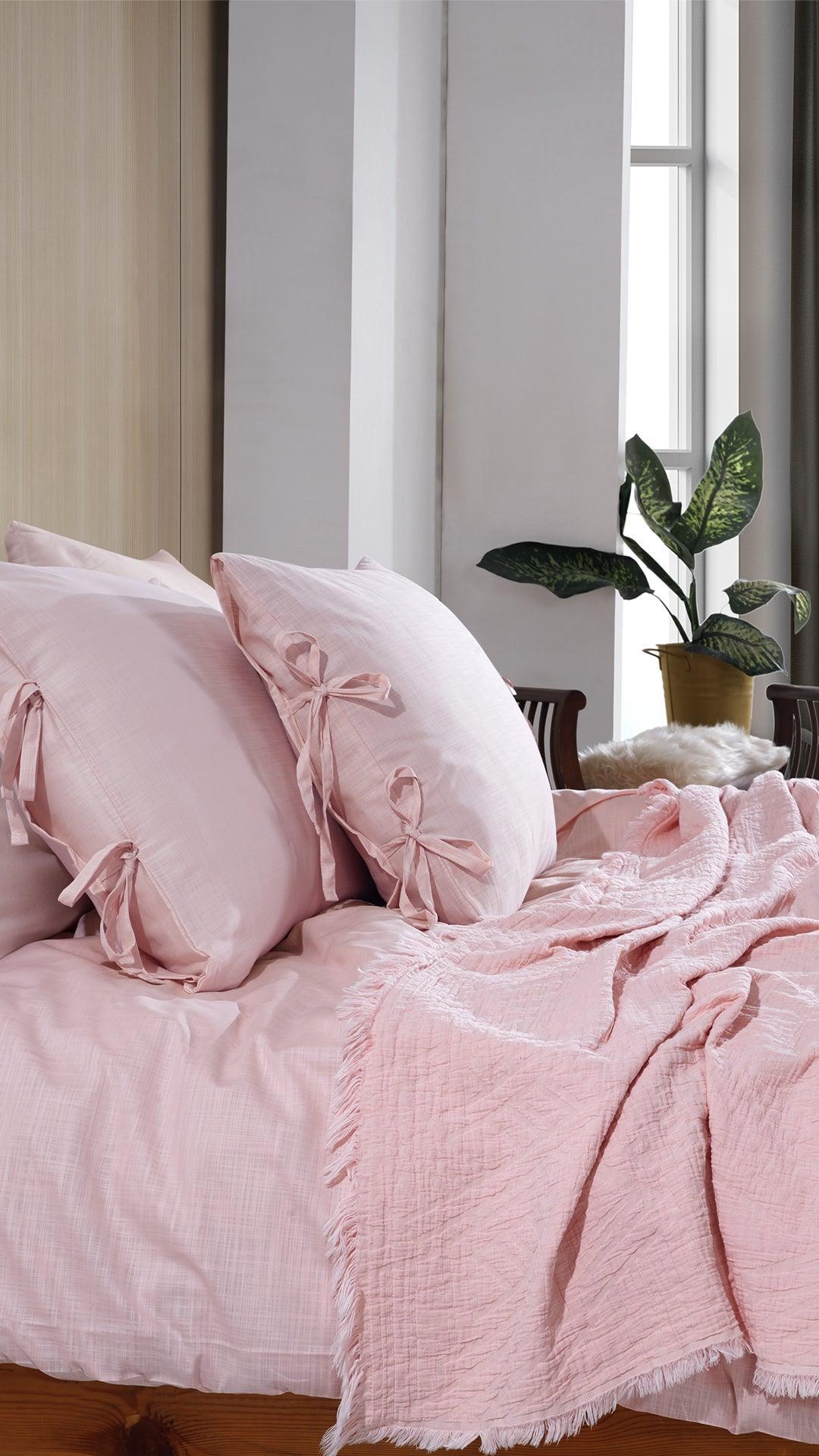 ELART Glow Nevresimli Pike Takımı 5 Parça Gülkurusu