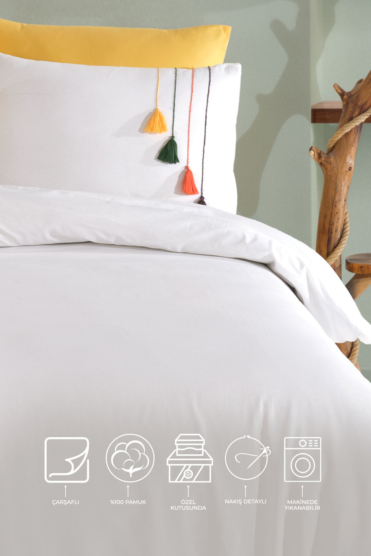 ELART Carmen Nevresim Takımı Çift Kişilik (200x220 cm) Sarı