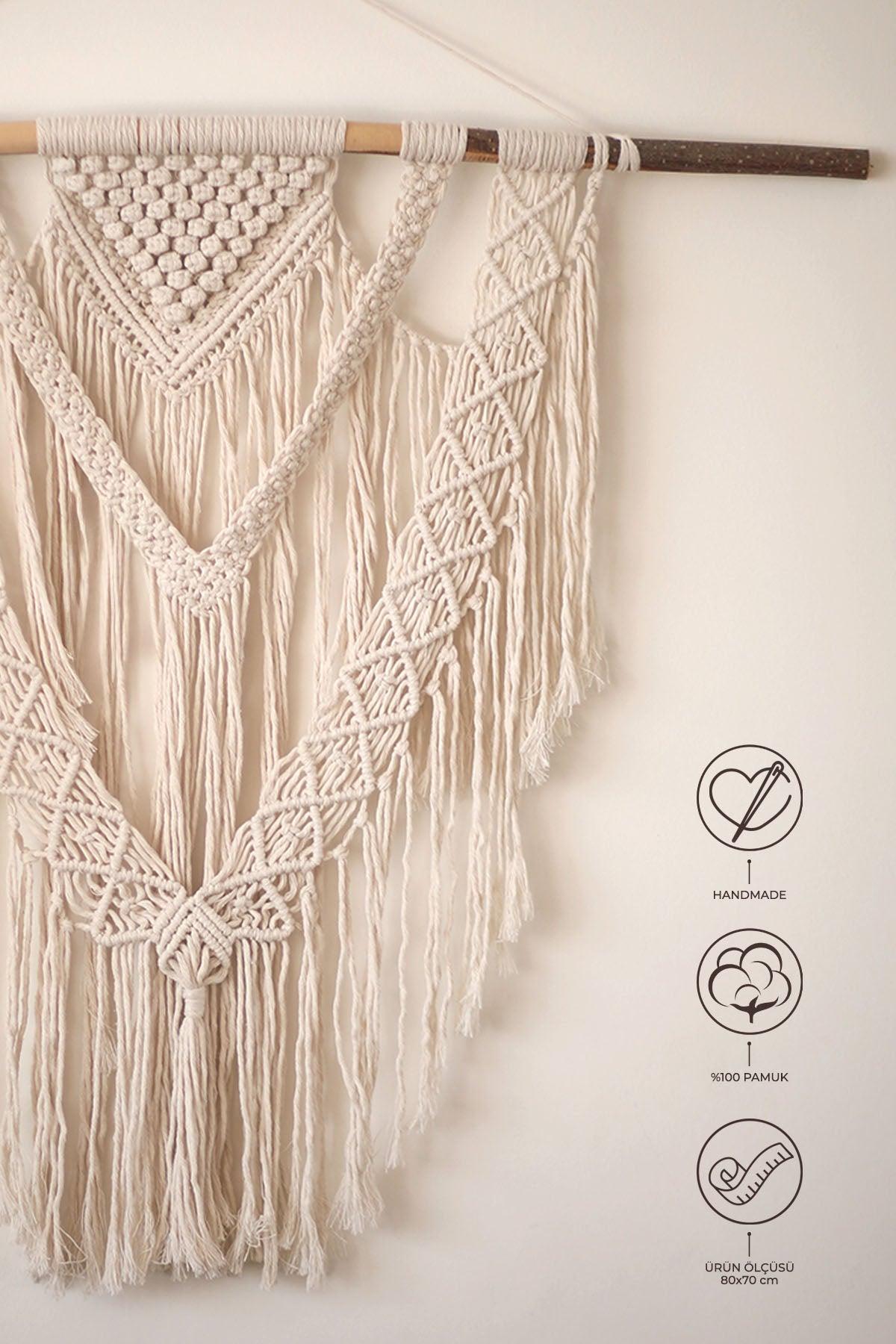 ELART Makrome Duvar Süsü Ekru
