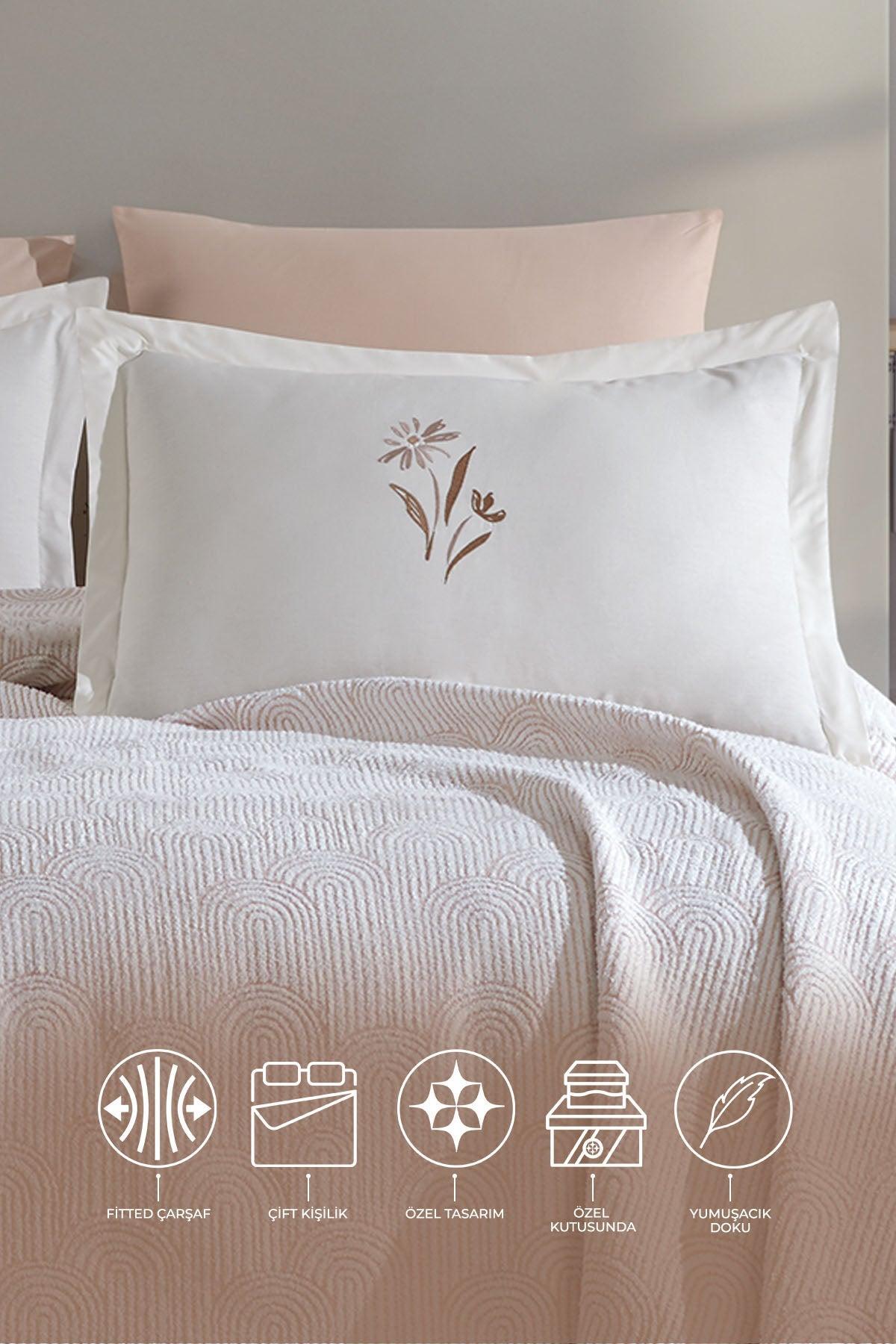 ELART Sunrise Battaniye Seti Çift Kişilik 6 Parça Taş