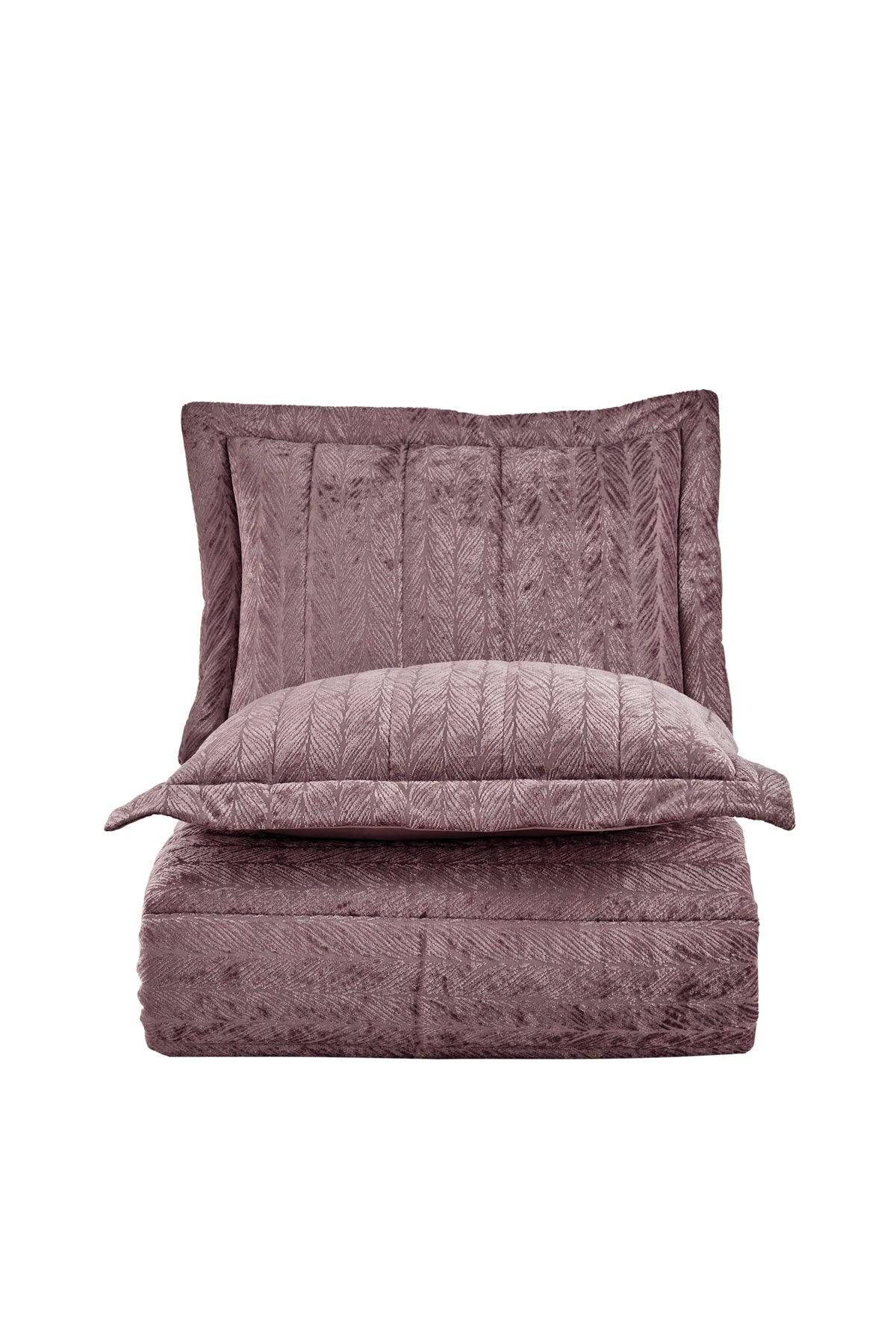 Comfort yeni nesil uykuseti - 3 parça Velvet Gülkurusu (230x220cm) - Elart Home